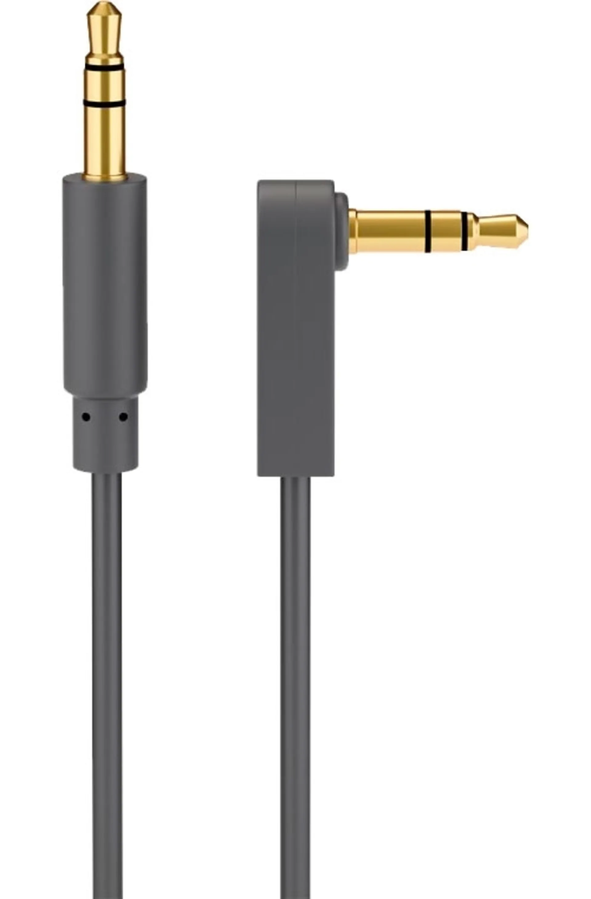 Goobay AUX, 3,5 mm stereo 3-pol., slim, CU, abgewinkelt Audio Verbindungskabel 5,0 m