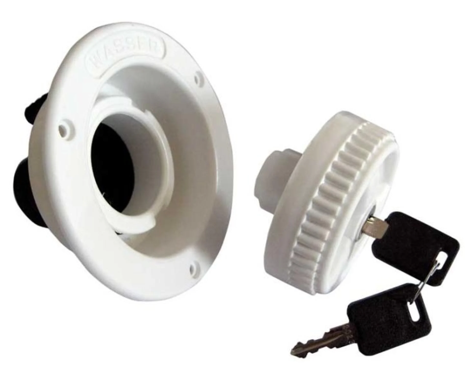 Tubulure de remplissage courte et blanche avec raccord de 40mm et 10mm Tubulure de remplissage courte et blanche avec raccord de 40mm et 10mm