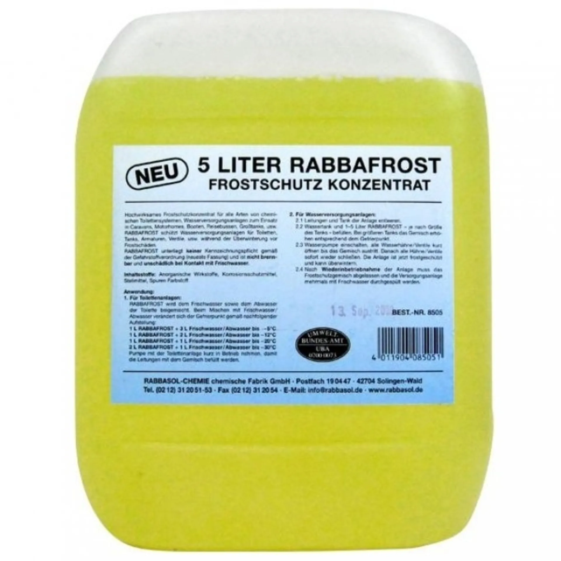 Rabbafrost Frostschutzkonzentrat 5 Liter