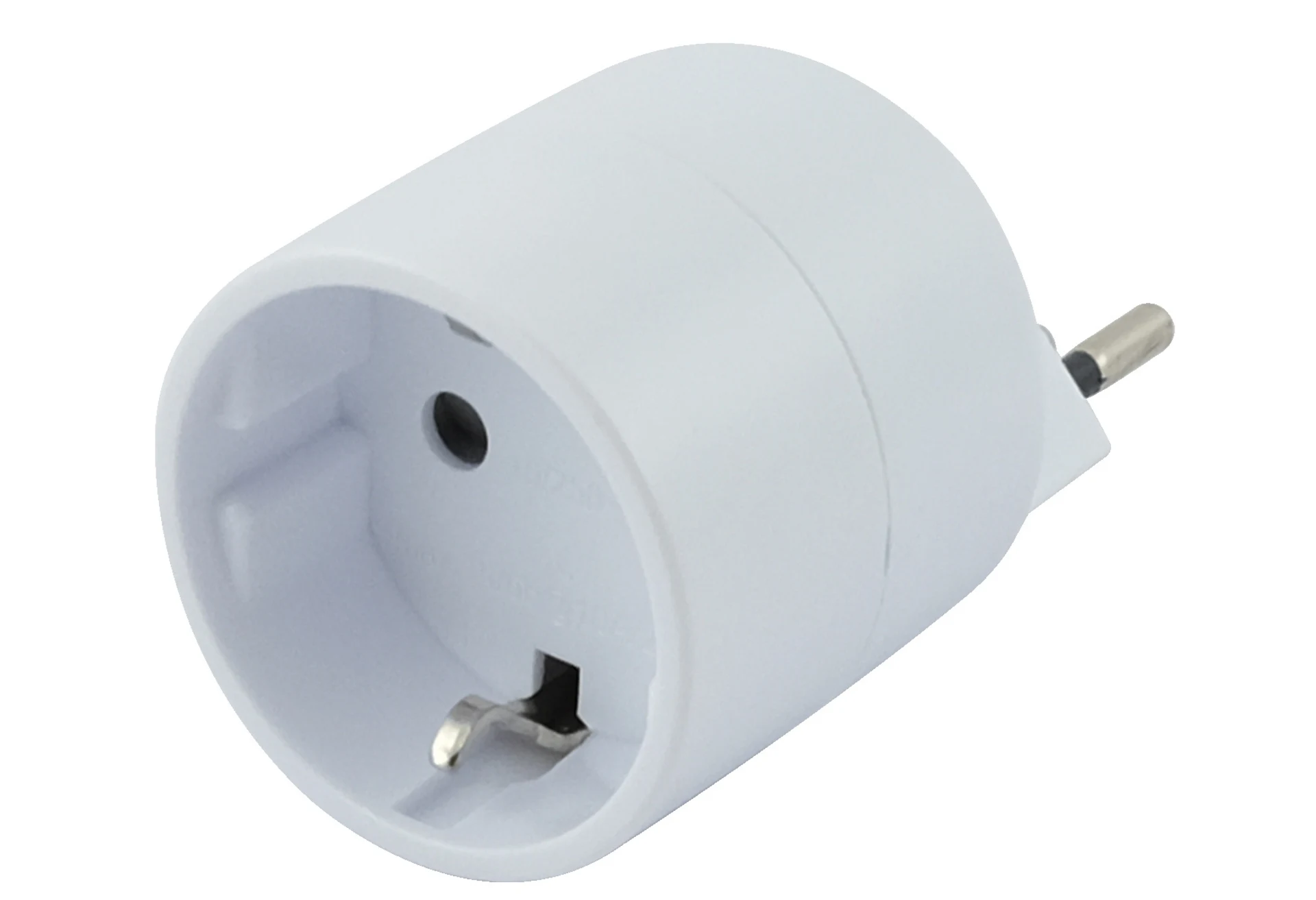 Reiseadapter asymmetrisch, Stecker Typ 12 / Dose Schuko von T12 CH auf Schuko