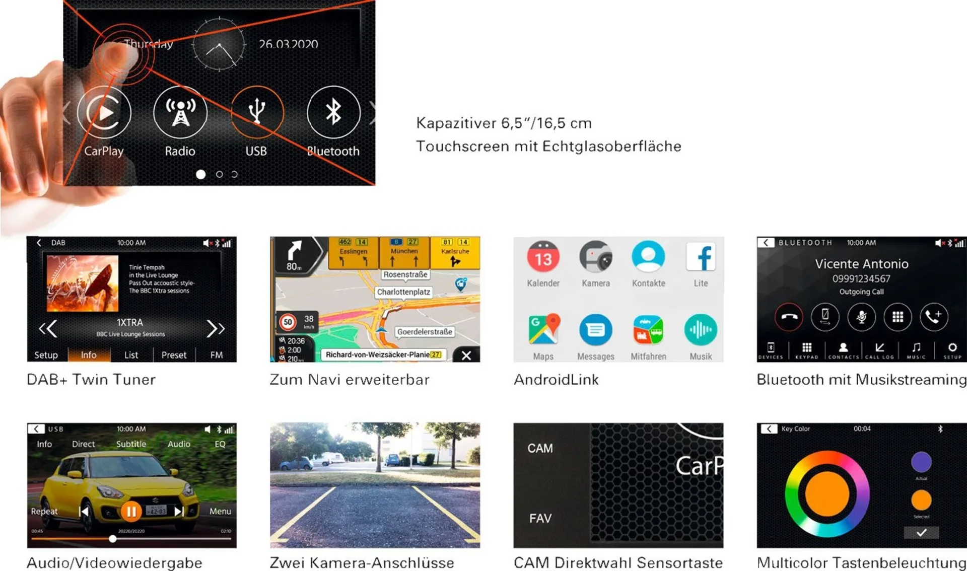 Xzent X-427 2-DIN Naviceiver Infotainmentsystem