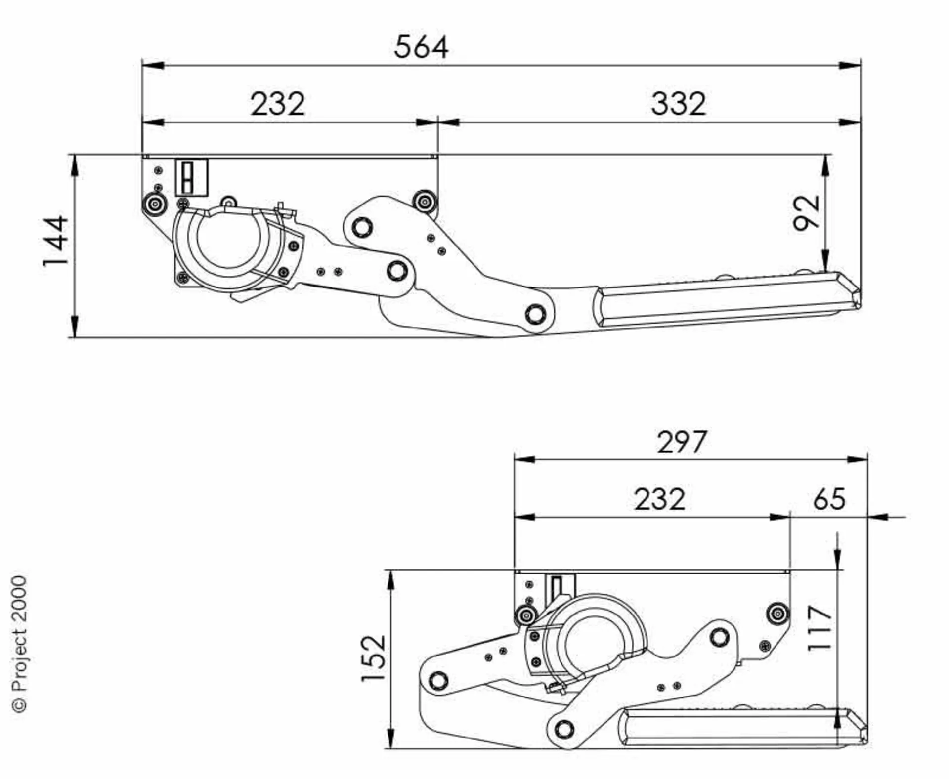 Elektrische Trittstufe Serie S für Reisemobile mit niedrigem Chassis (550 mm, 12 V) aus Aluminium