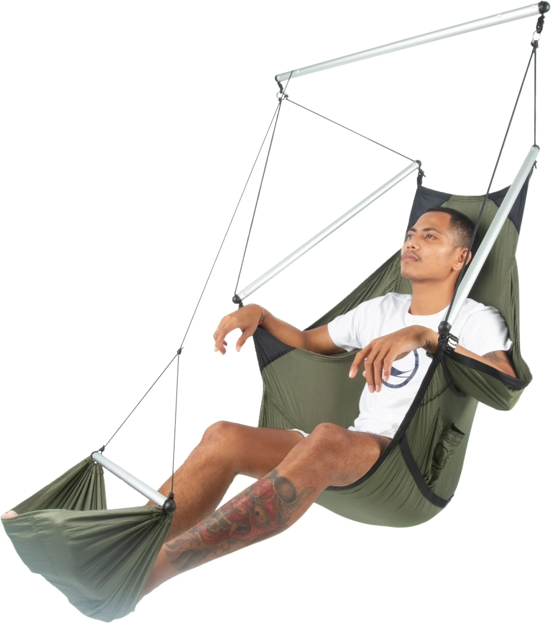 Ticket to the Moon Moonchair, fauteuil suspendu, vert militaire