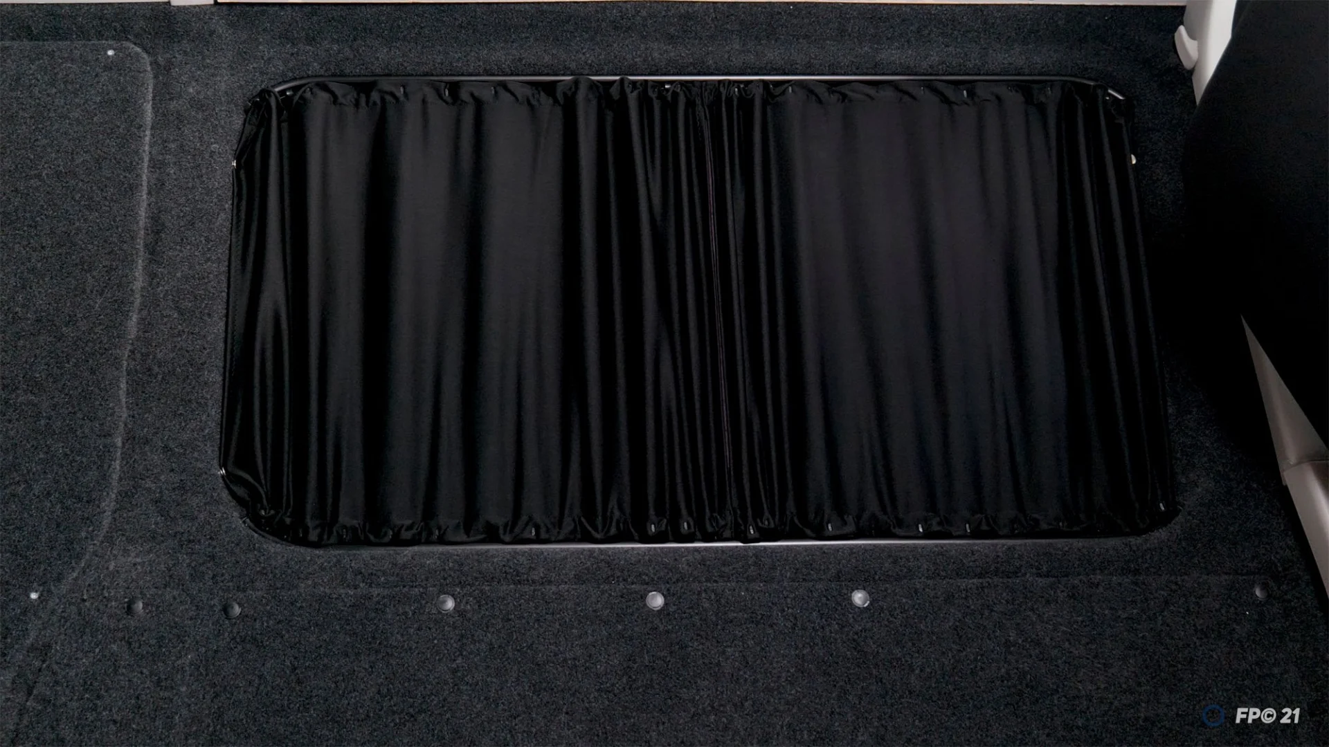 Kiravans Vorhang Set 2 teilig für VW T5/T6 Mitte Rechts Nicht Schiebetüren Standard schwarz