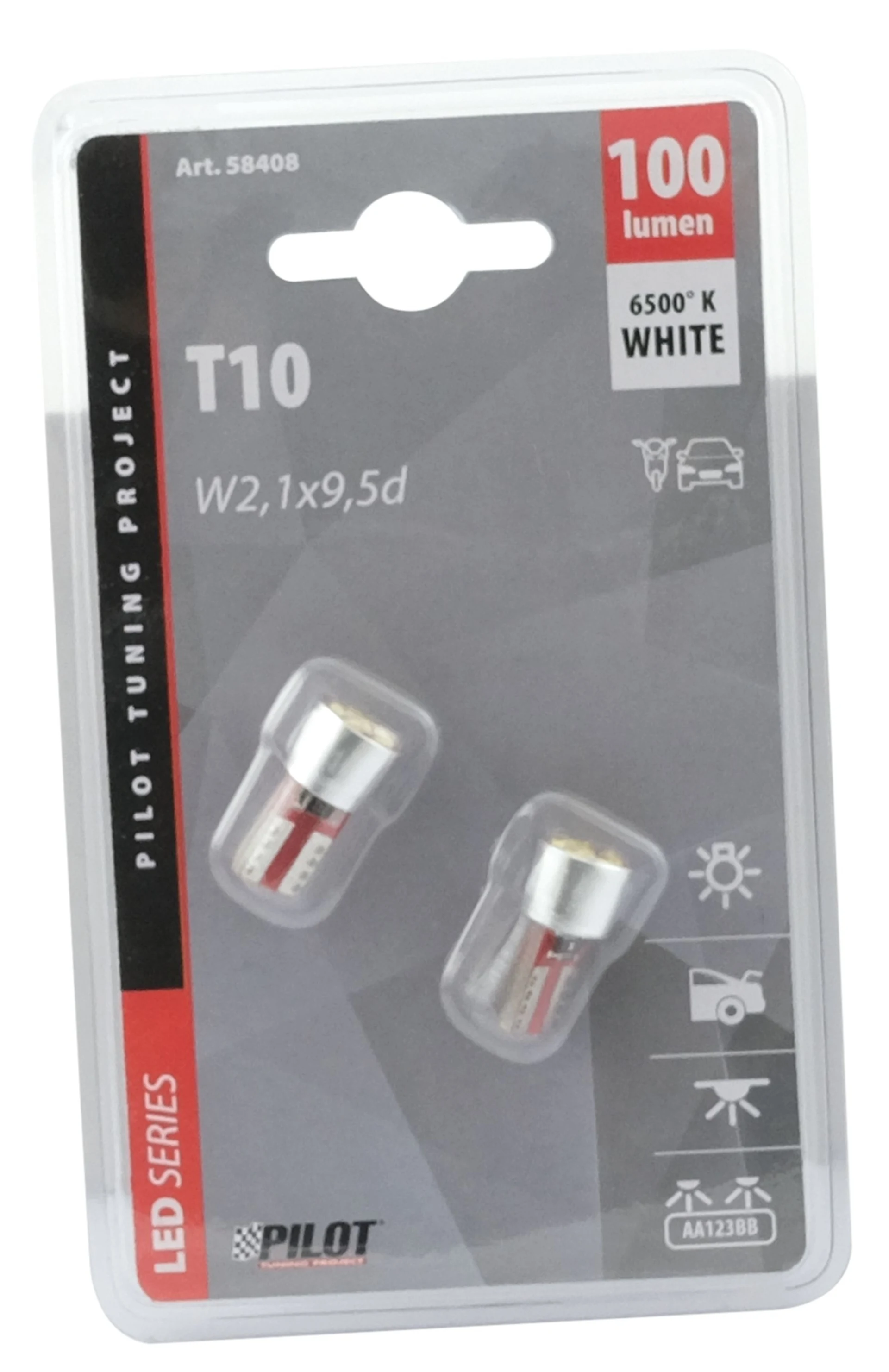 2 LED-Glassockellampen T10 12 V weiss W5W