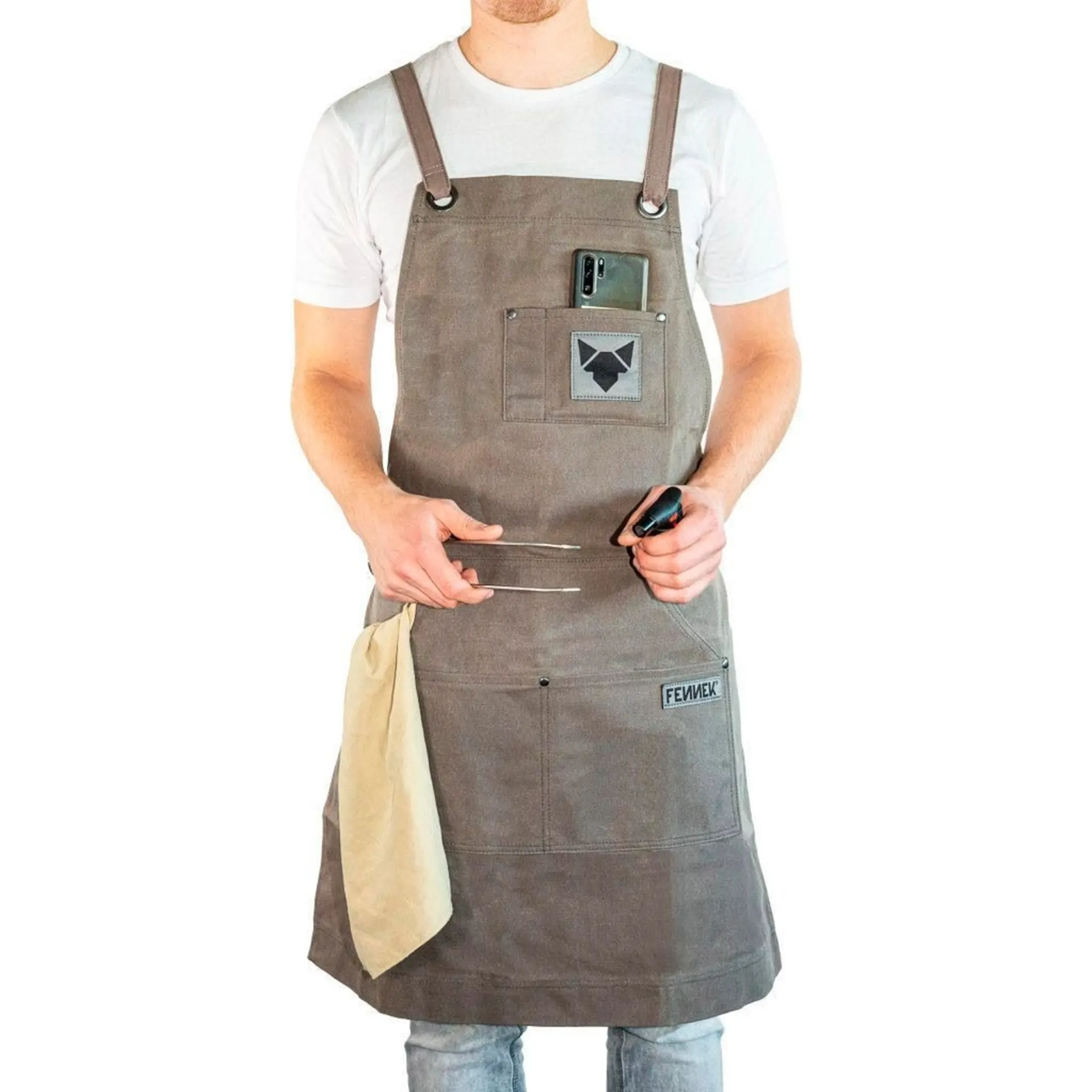 Tablier de barbecue Fennek ciré, gris Tablier de barbecue Fennek ciré, gris