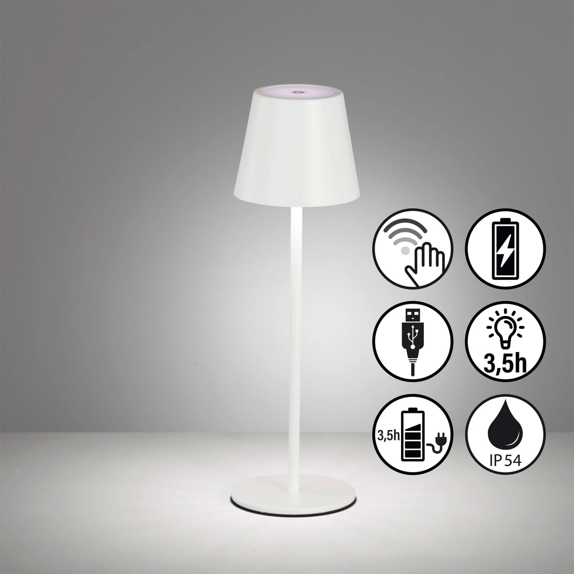 Lampe d'extérieur de table à batterie Easy, blanc sable Lampe d'extérieur de table à batterie Easy, blanc sable