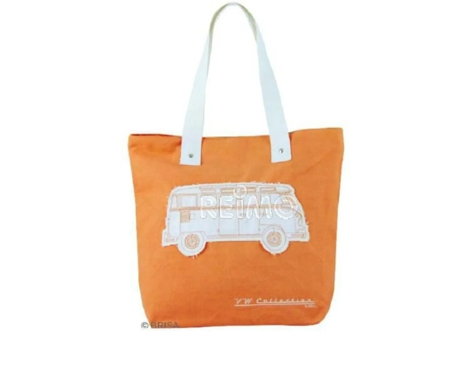 VW Collection Canvas Shopper Bag en orange avec motif Bulli, 40 x 35 x 10 cm
