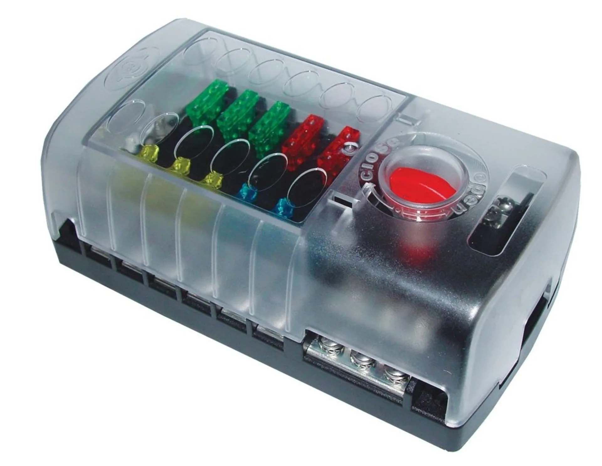 Boîte à fusibles 12 pôles et répartiteur de masse Boîte à fusibles 12 pôles et répartiteur de masse