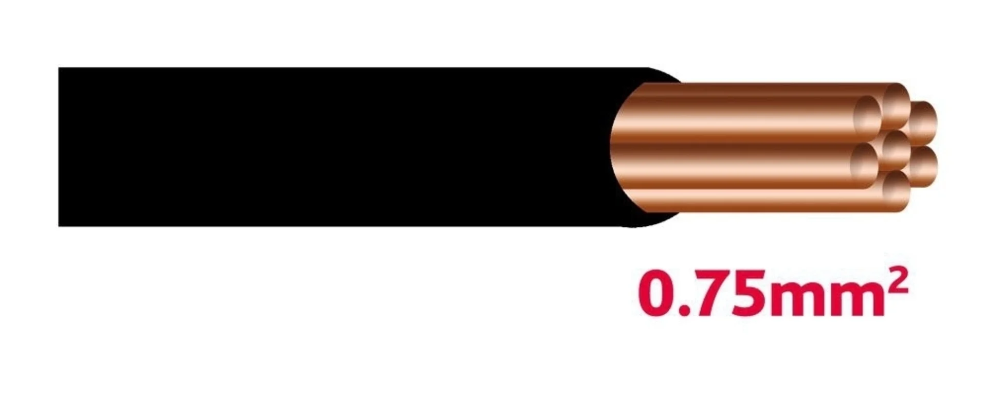 SGF Câble lumineux pour voiture 0,75mm2 noir