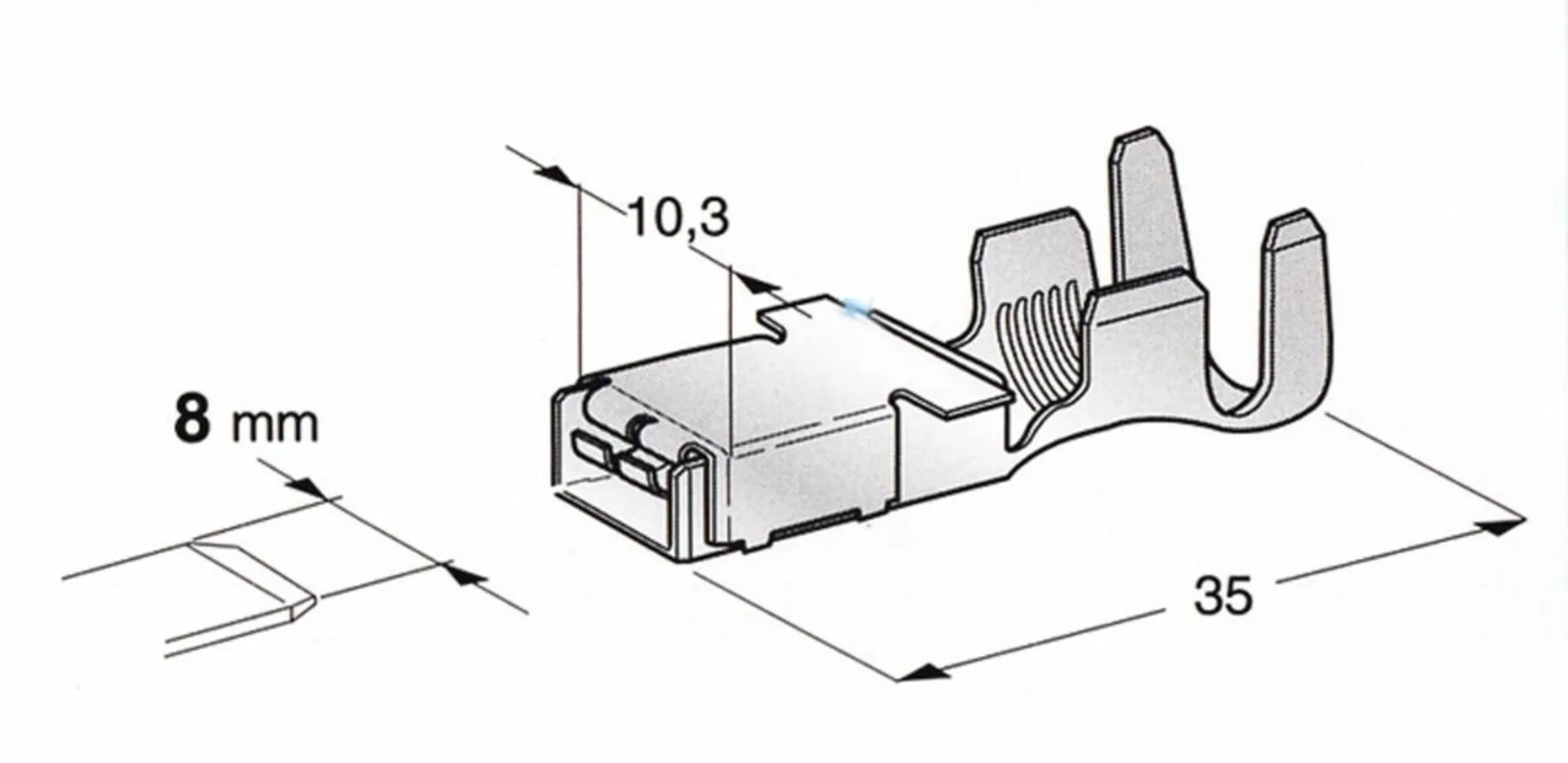 Douille plate F800, -6mm2