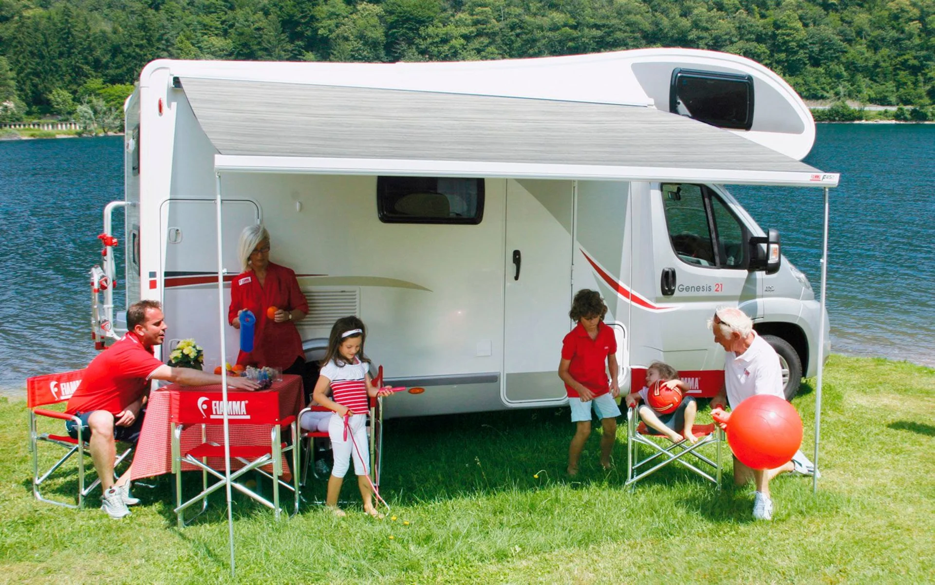 Fiamma Wandmarkise F45s 400 cm (Polar White / Royal Blue)
