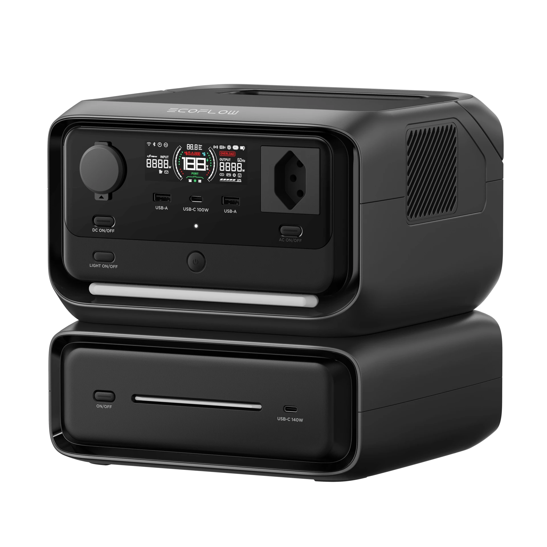 EcoFlow Power Station River 3 Max, 572 Wh USV 10 ms Portable Powerbox mit eingebautem 600 W Sinus Wechselrichter mit 10 ms USV