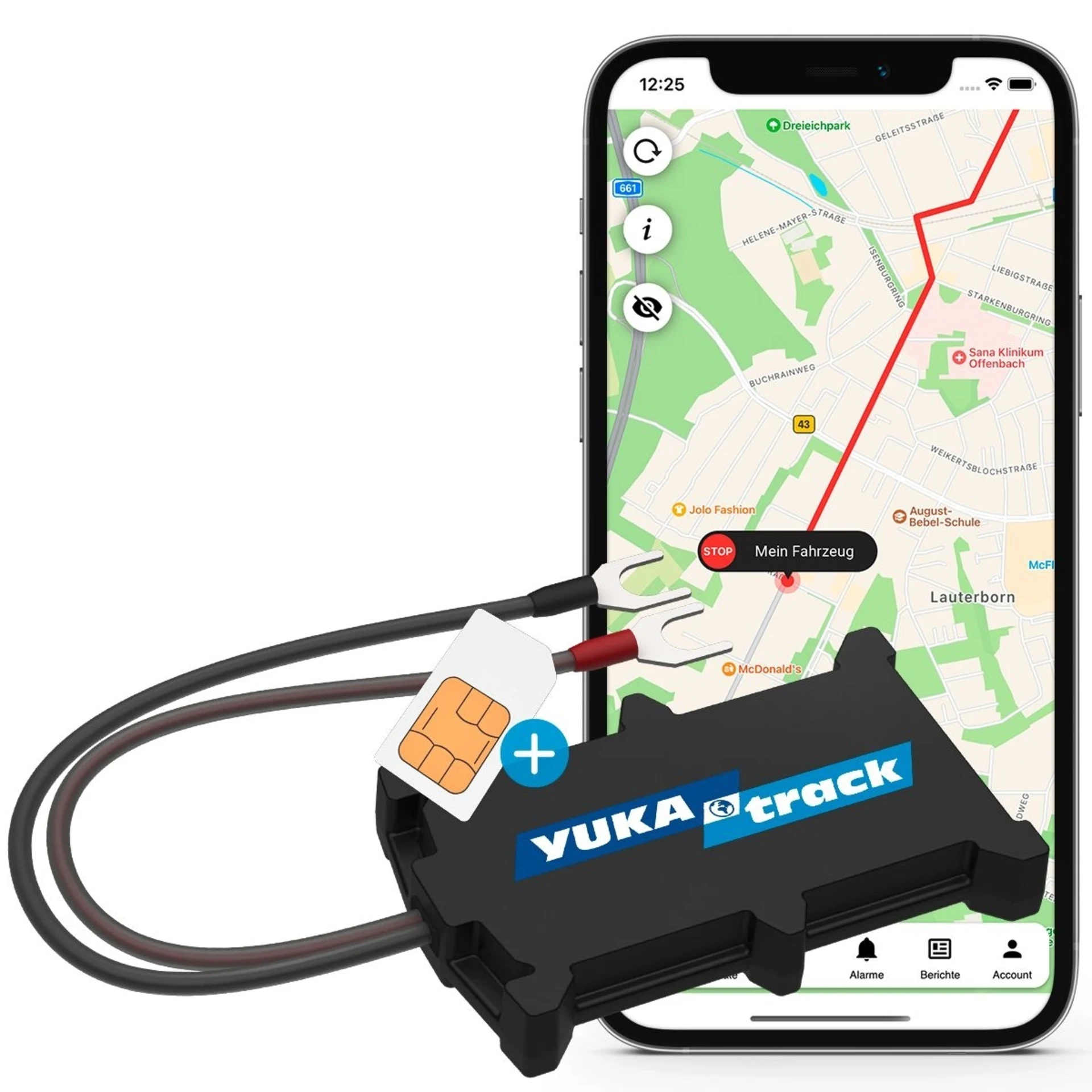 YUKAtrack easyWire GPS Ortung Europaweit mit SIM-Karte Datenflat