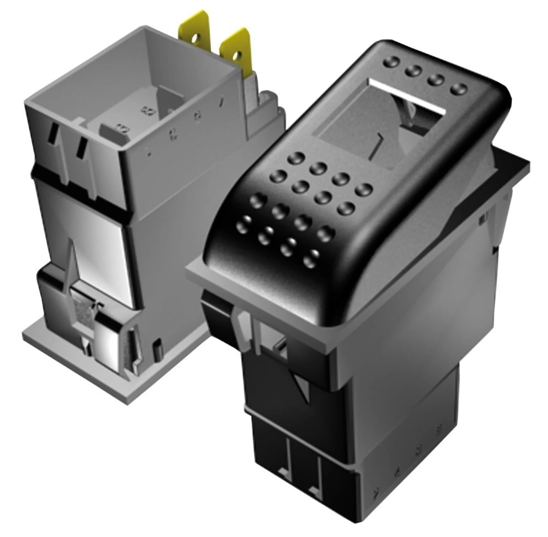 Taster ohne Symboleinsatz 44x22mm / 0 < 1 / Bel. 12V (A) Taster ohne Symboleinsatz 44x22mm / 0 < 1 / Bel. 12V (A)