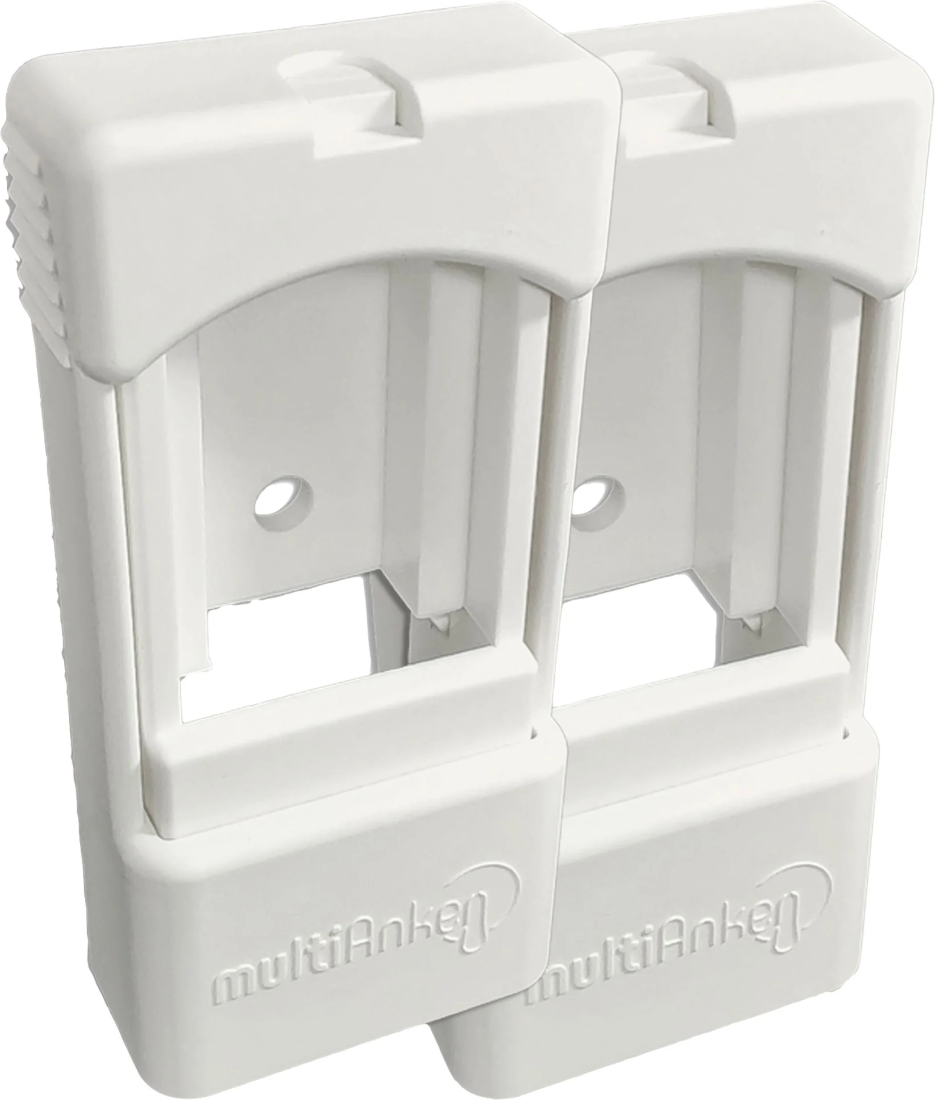 Clip multi-ancres, set de 2 pour fixer le sèche-linge multi-ancres aux ventouses multi-ancres blanches