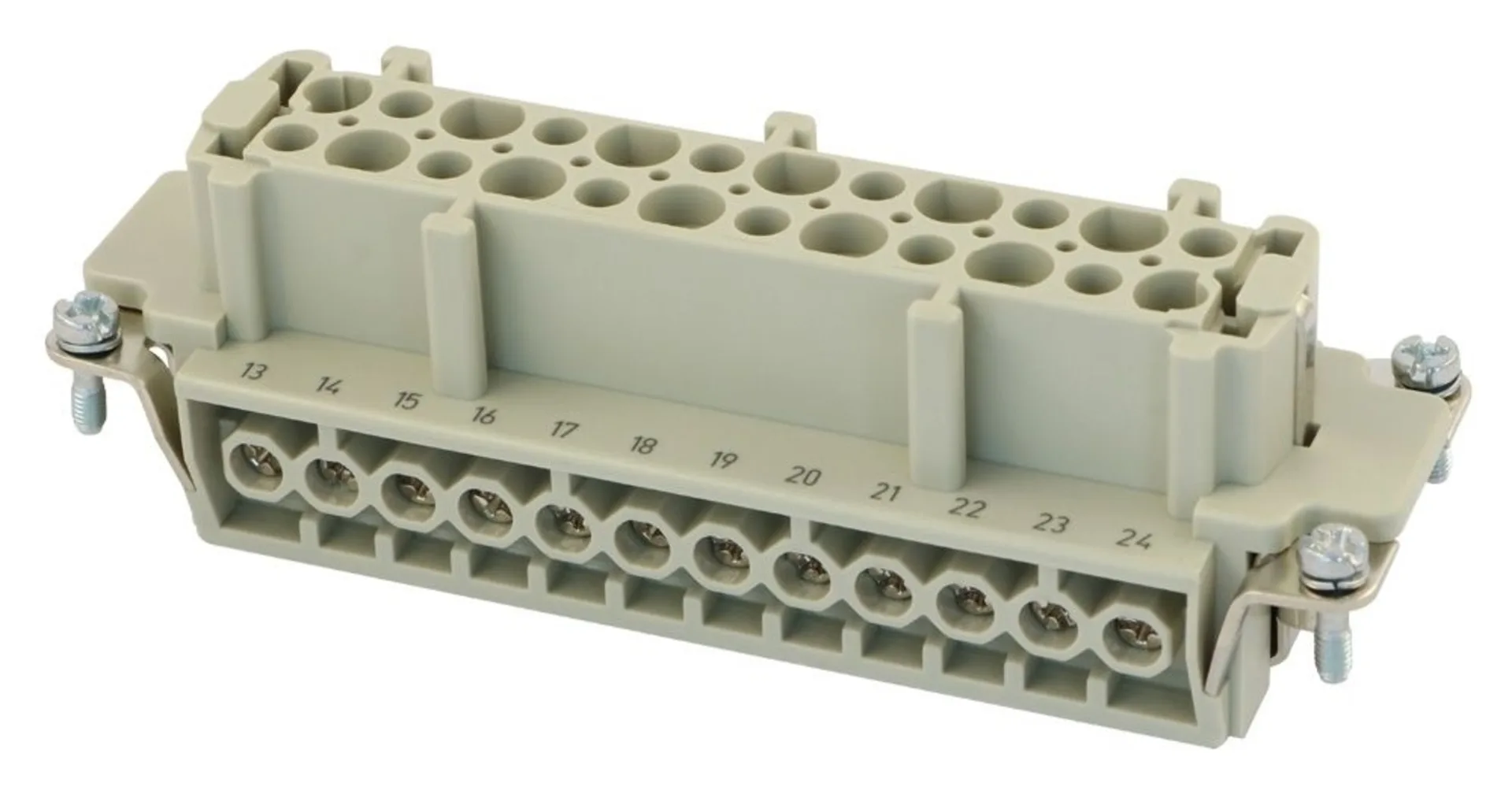 Harting - Han E Buchseneinsatz 24-pol. zu Dose Schraubanschlüsse, 16 A, 500 V, Han 24B, 1 - 24