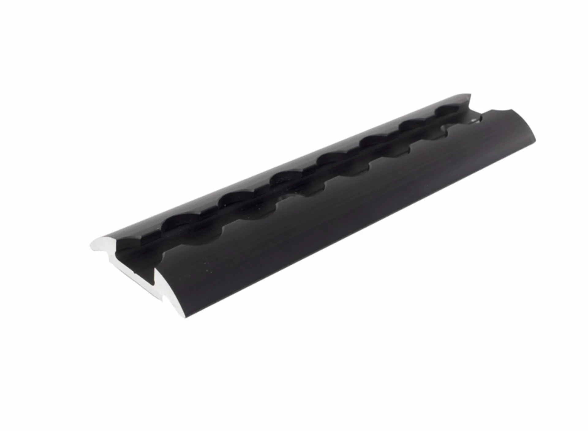 Zurrschiene halbrund 2000x50x11,5mm schwarz eloxiert