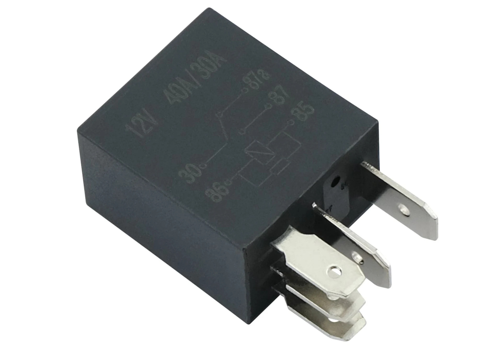 Micro-Relais Wechsler 12 V 40/30 A, mit Widerstand Wechsler 1 - 2 *wasserdicht*