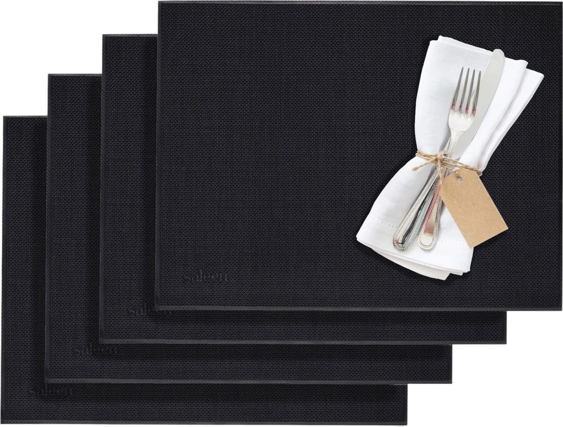 Westmark Uni, lot de 4 sets de table, 42 x 32 cm, noir