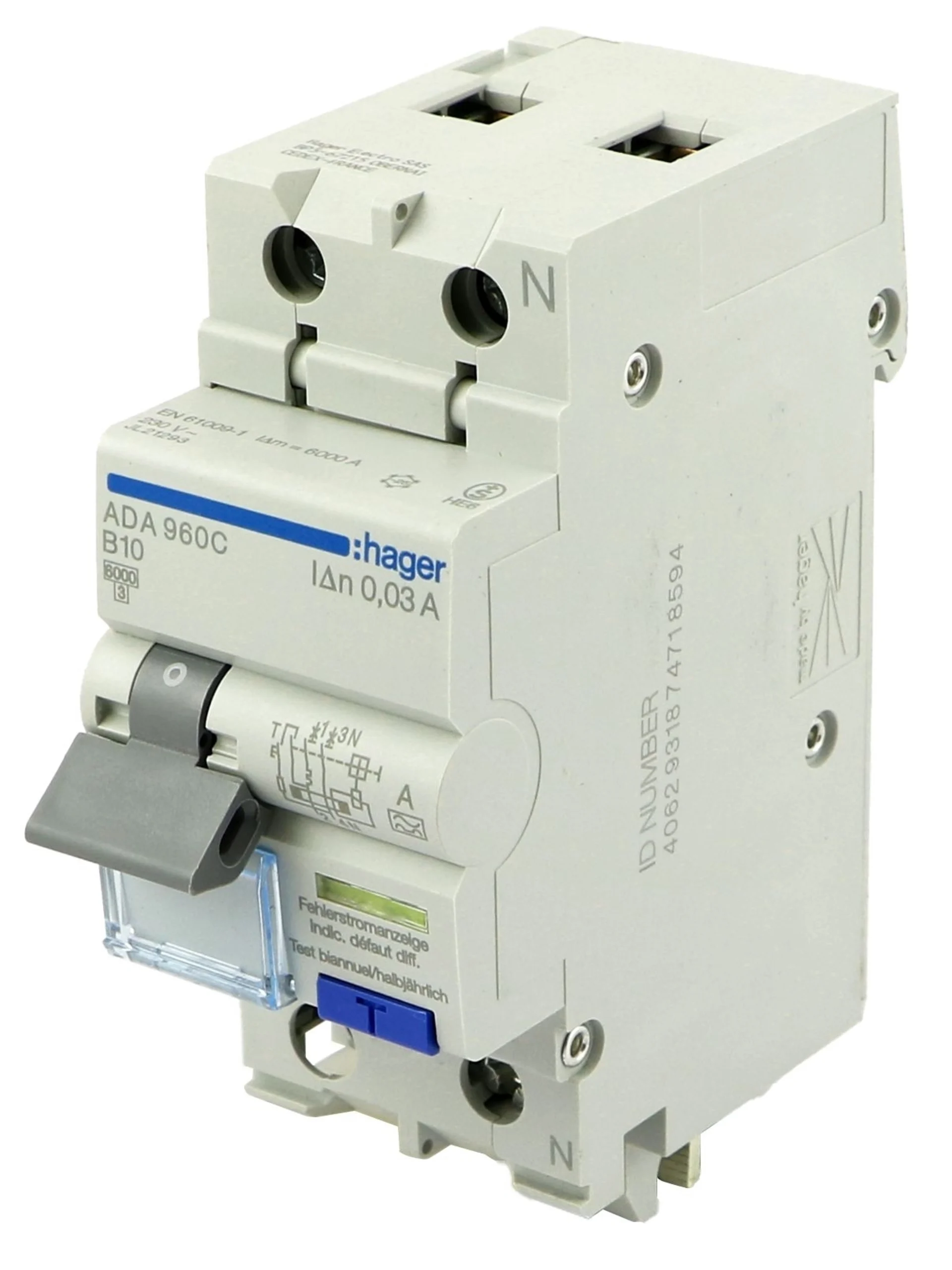 Sicherungsautomat mit FI-Schutzschalter 10 A