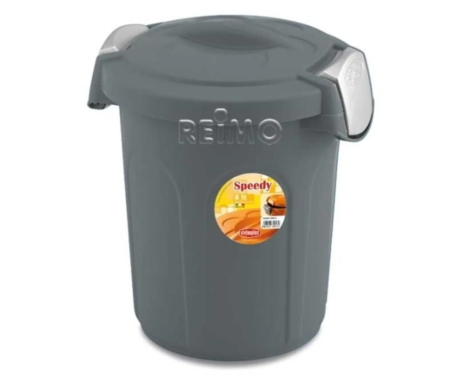 Poubelle avec fermeture 8,5 l Ø24xH31cm gris