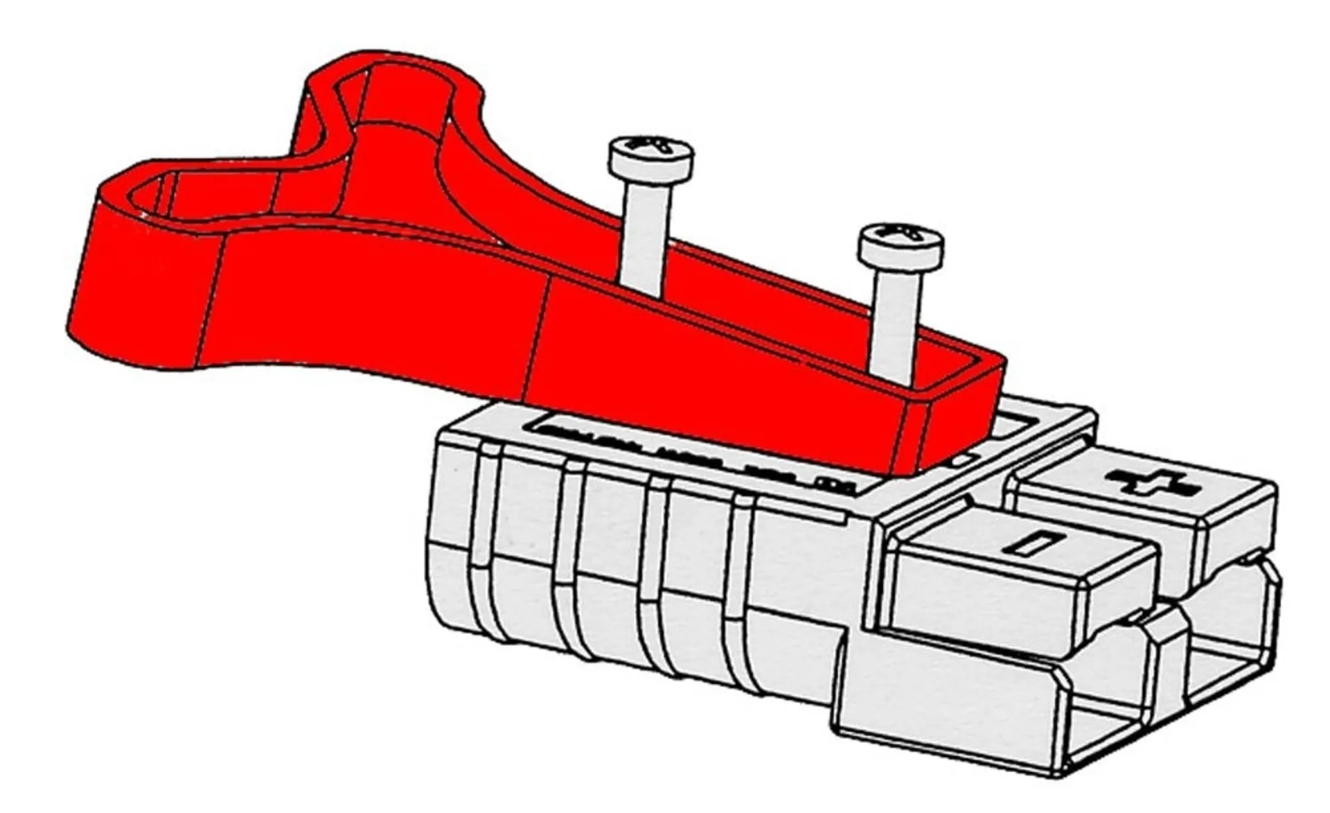 Handgriff Anderson Power rot zu Stecker S50.. Zubehör zu S50gr/rt usw., T-förmig