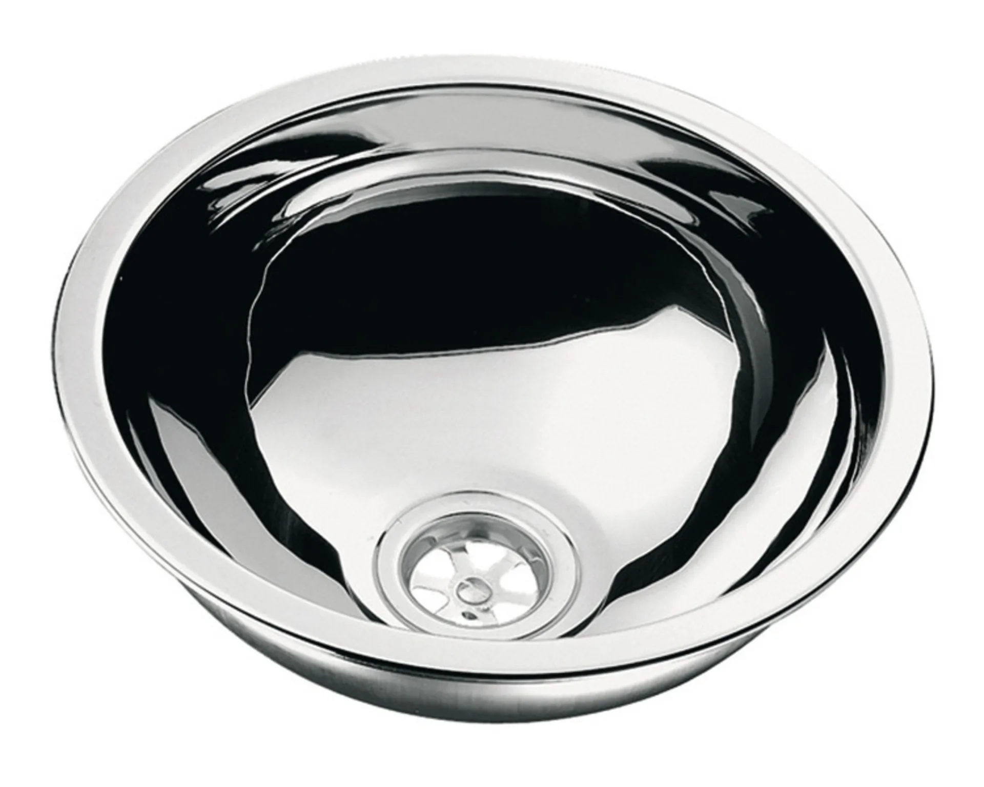 Evier encastré rond en acier inoxydable de 26cm de diamètre