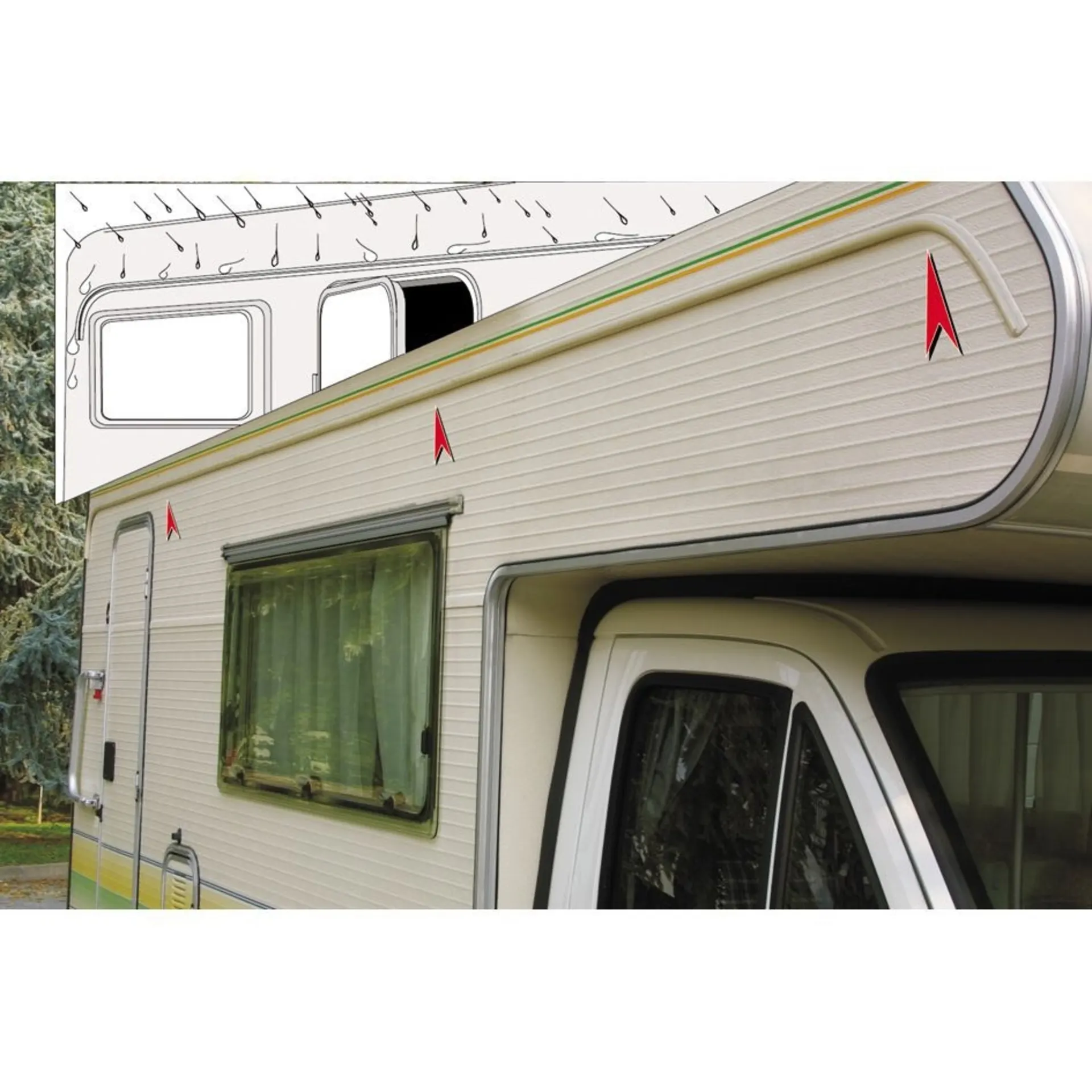 Fiamma Drip Stop Regenrinne 300 cm weiß