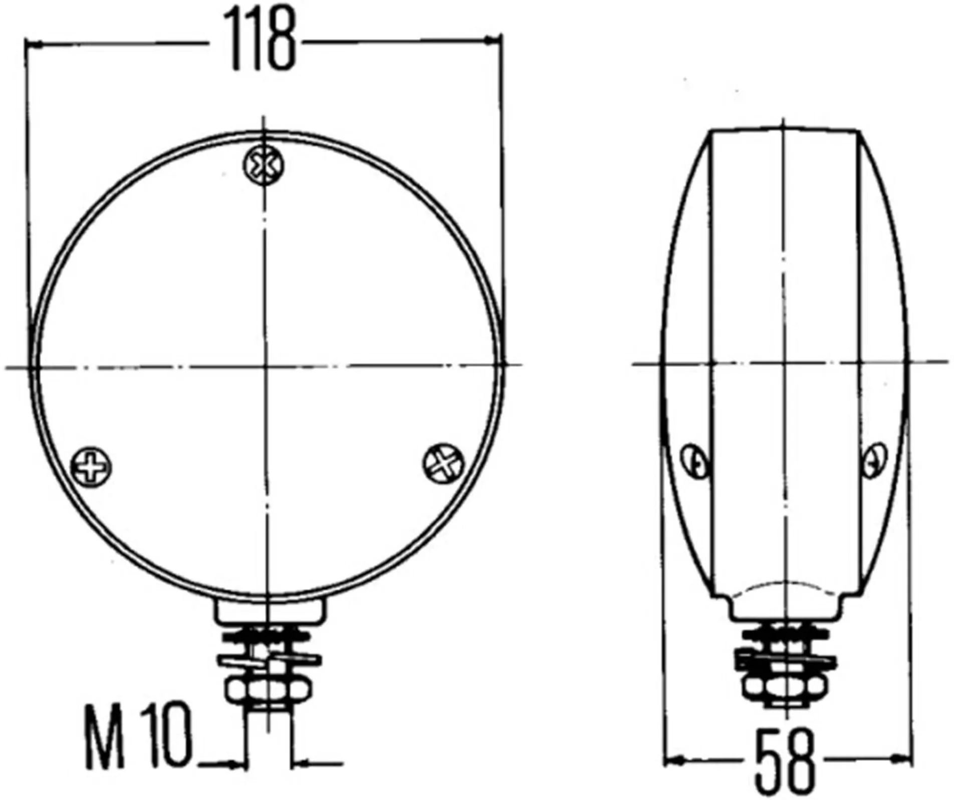 Hella-Blinkleuchte gelb ø 118mm