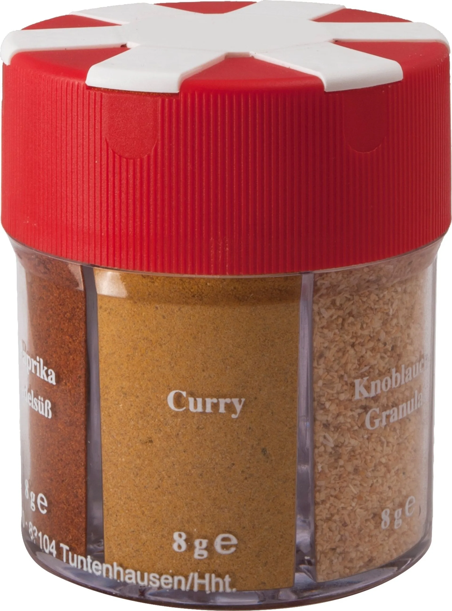 BasicNature saupoudreuse d'épices 6 en 1 avec sel / poivre blanc / poivre noir / paprika / curry / ail BasicNature saupoudreuse d'épices 6 en 1 avec sel / poivre blanc / poivre noir / paprika / curry / ail