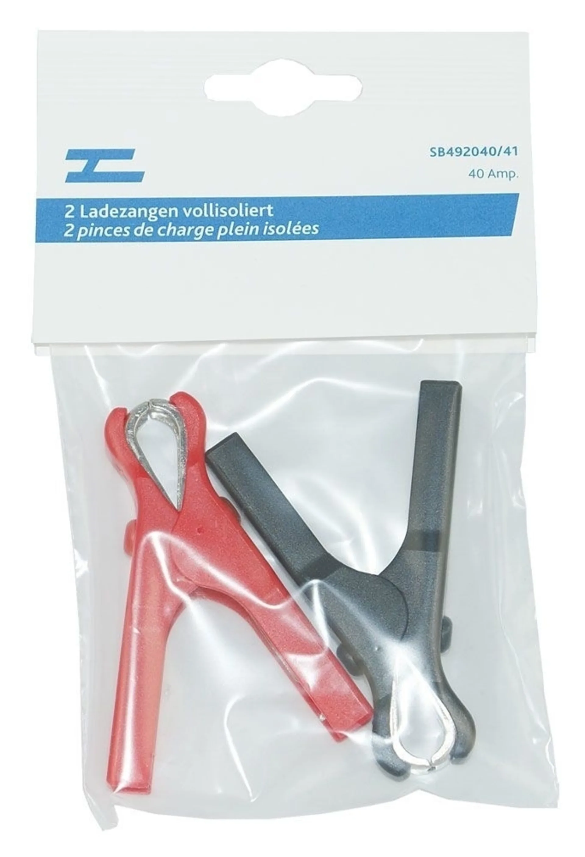 Ladezangen vollisoliert 40 Amp. 2 Stk rot & schwarz