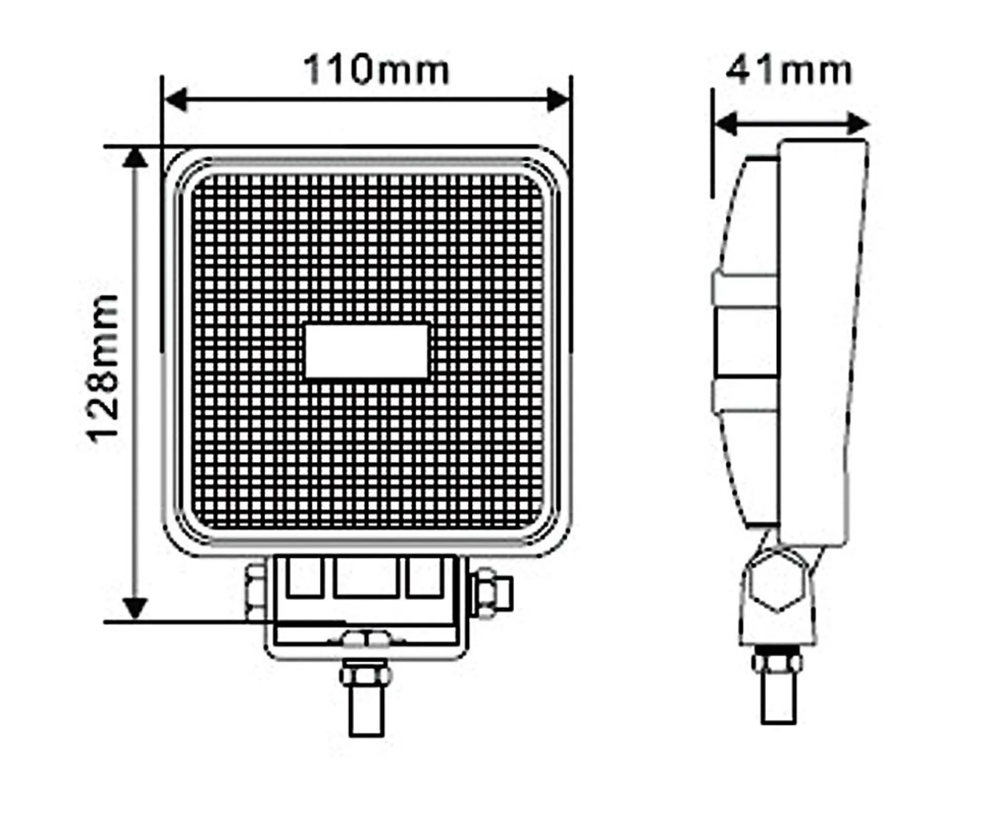 LED-Arbeitsscheinw. 12/24V Flutlicht 110x110mm, 1150Lumen, IP68, 10-30V, 15W