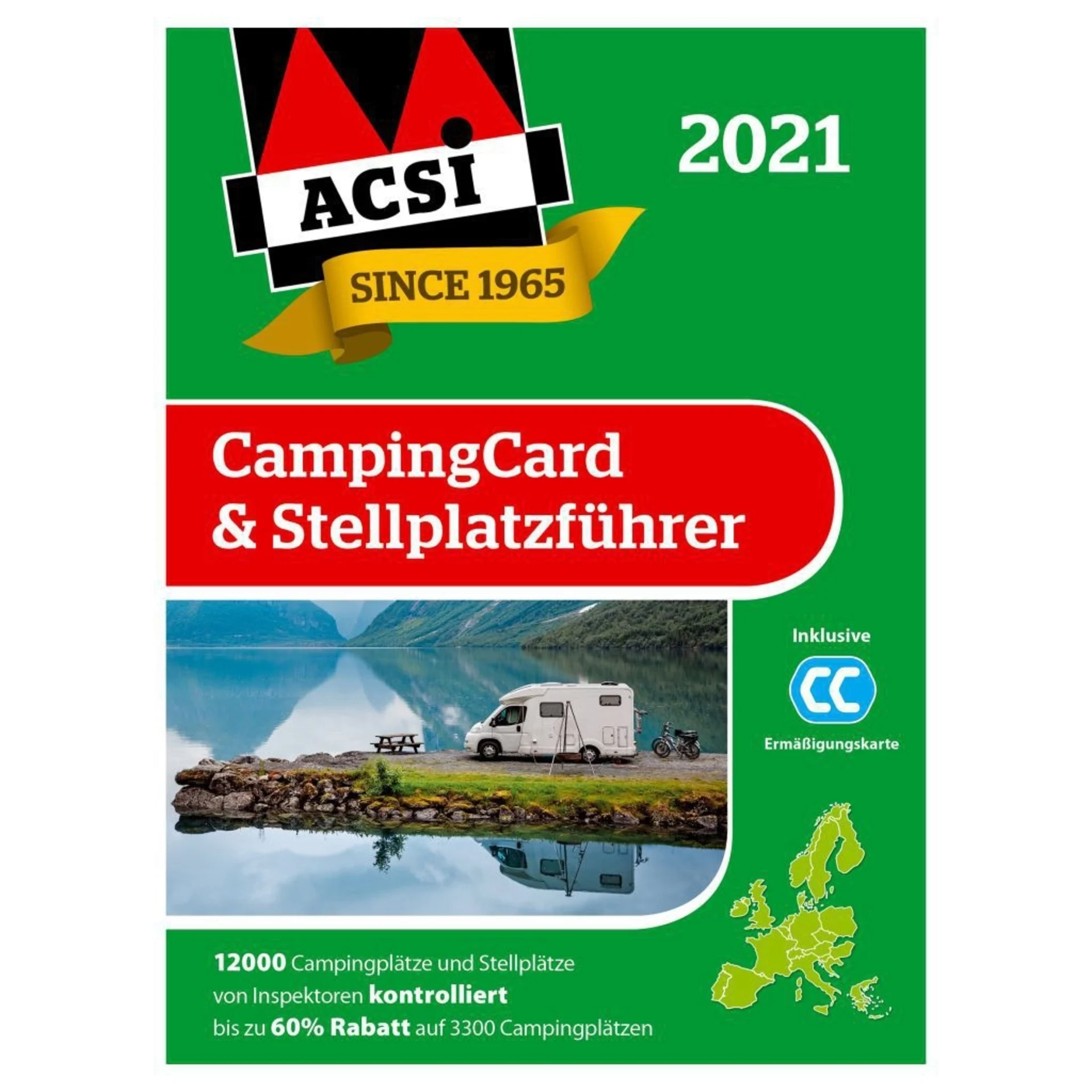 ACSI CampingCard 2022 & Stellplatzführer mit Ermäßigungskarte