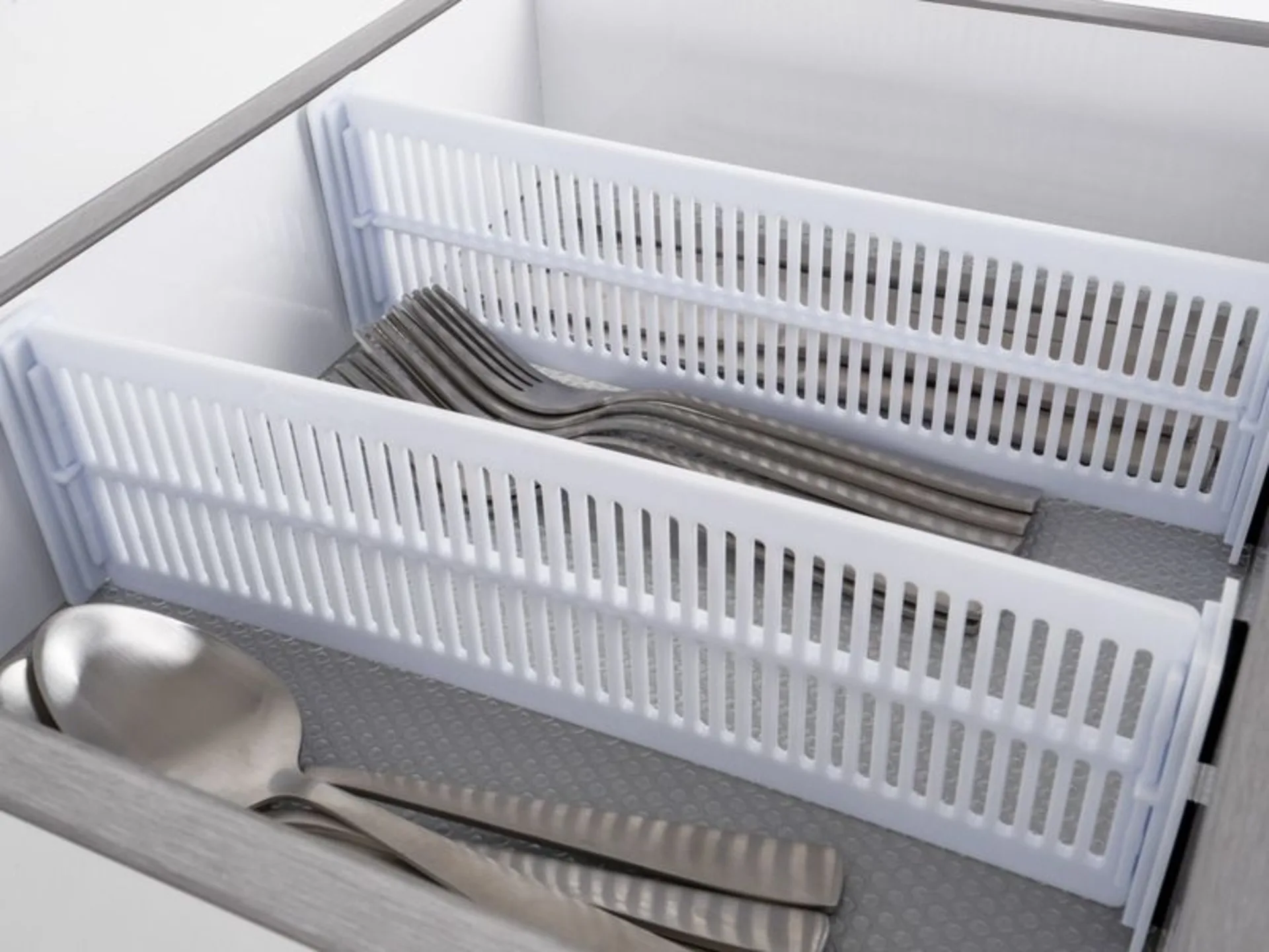 Schubladentrennwand, 2er Set in Weiss-Transparent