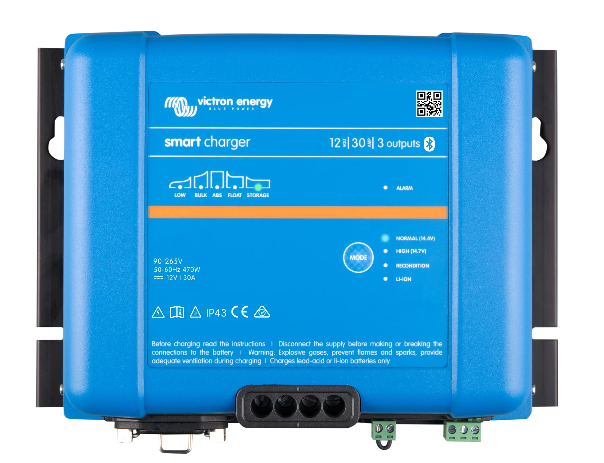 Victron - Phoenix Smart Batterieladegerät 12 V 30 A, 3 Ausgänge Ladung bis zu drei Batteriebänken mit total max. 30 A, mit Bluetooth Victron - Phoenix Smart Batterieladegerät 12 V 30 A, 3 Ausgänge Ladung bis zu drei Batteriebänken mit total max. 30 A, mit Bluetooth