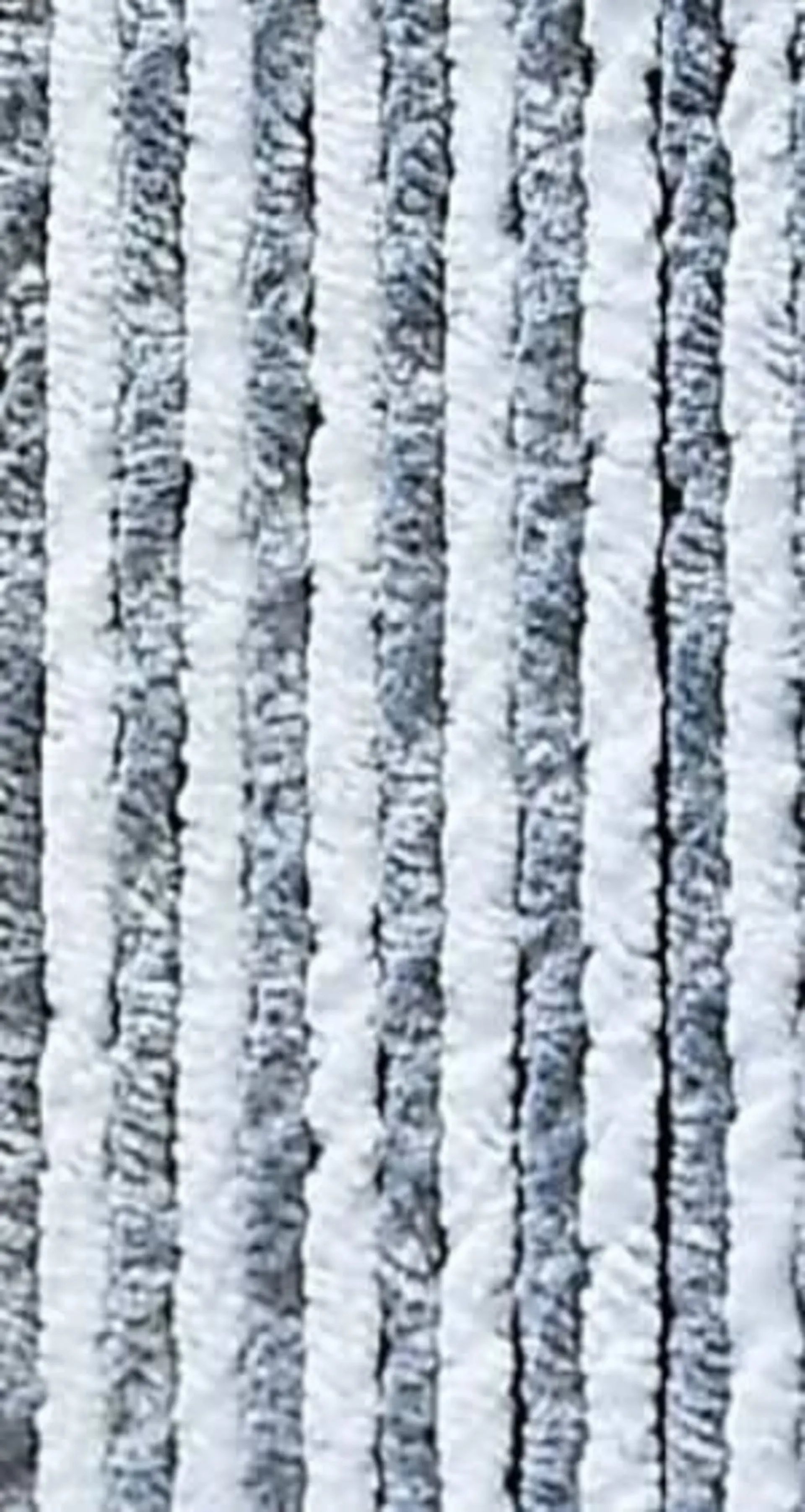 Chenille Flauschvorhang 100x200cm grau/weiss für Vorzelt- oder Balkontüren - Schutz vor Insekten