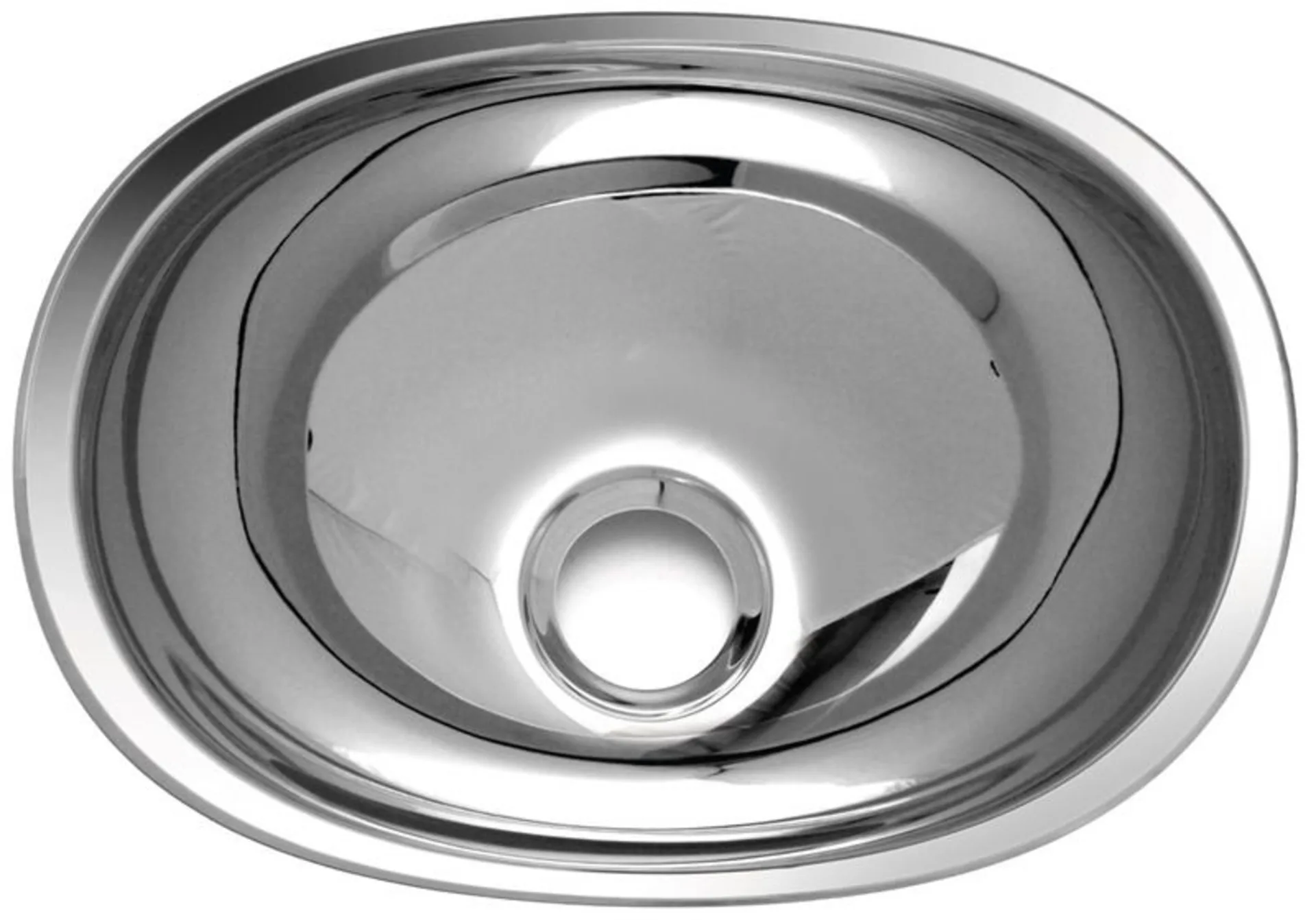 Vasque en acier inoxydable ovale polie