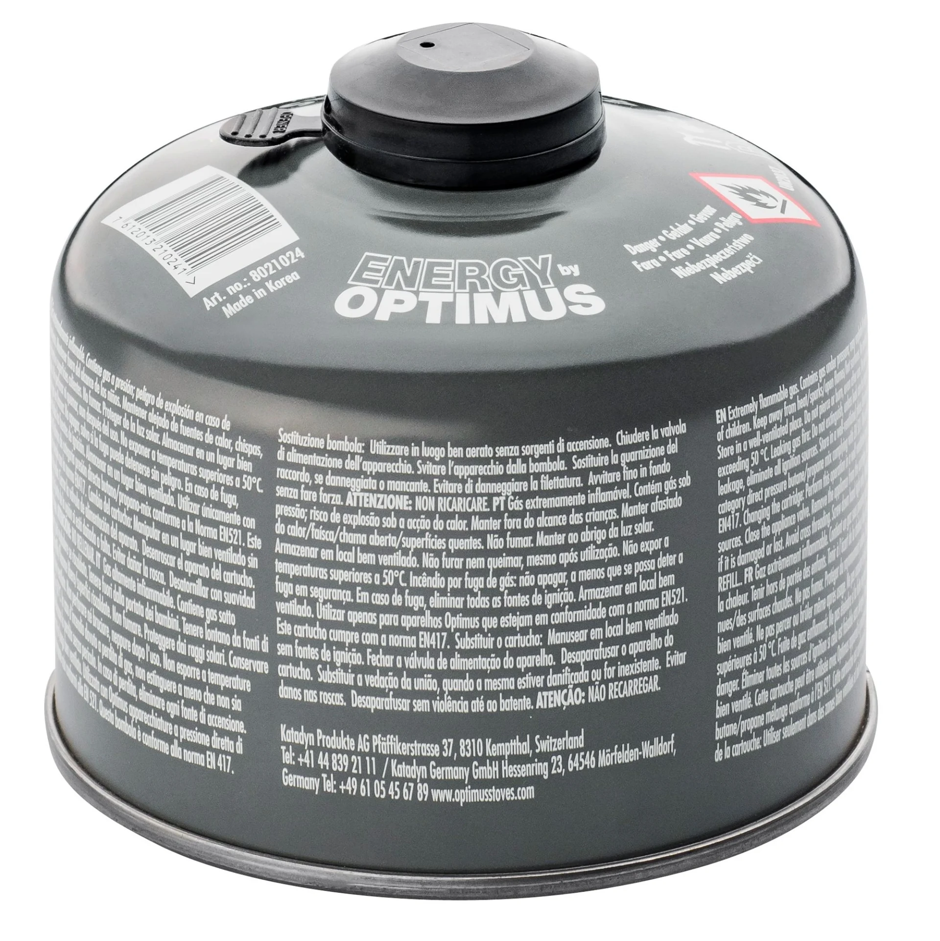 Cartouche de gaz Optimus 4-Season avec filetage et capuchon de protection, 230 g Cartouche de gaz Optimus 4-Season avec filetage et capuchon de protection, 230 g
