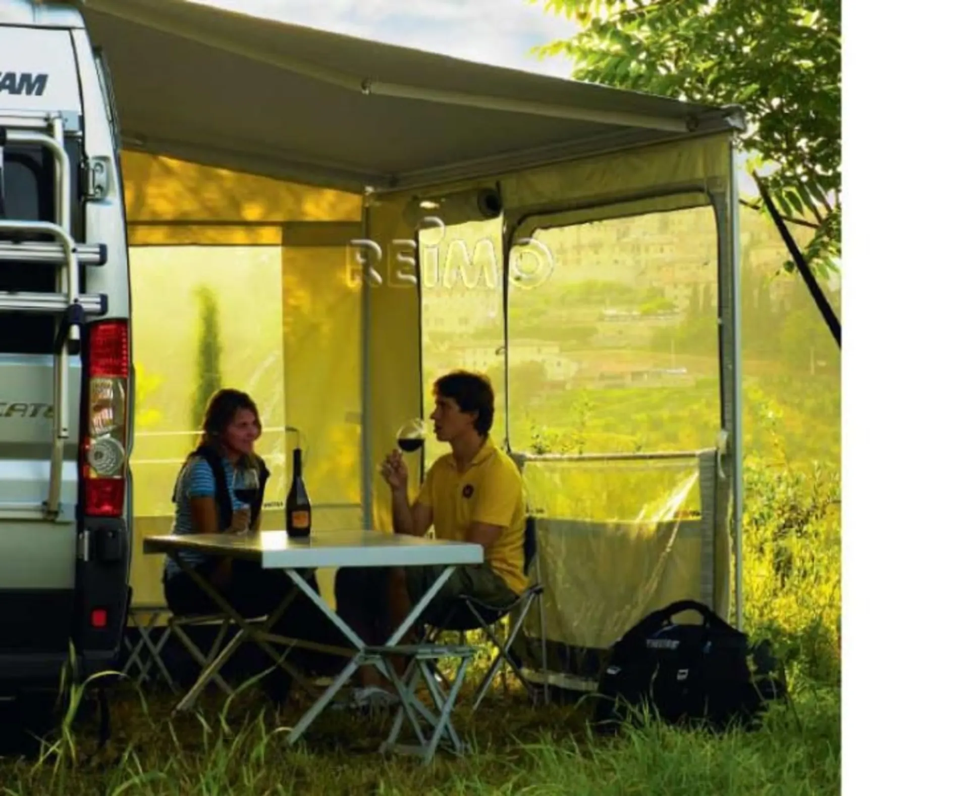 Safari-Room 260cm Saphirblau für Markisenvorzelte (Front + 2 Seitenteile)