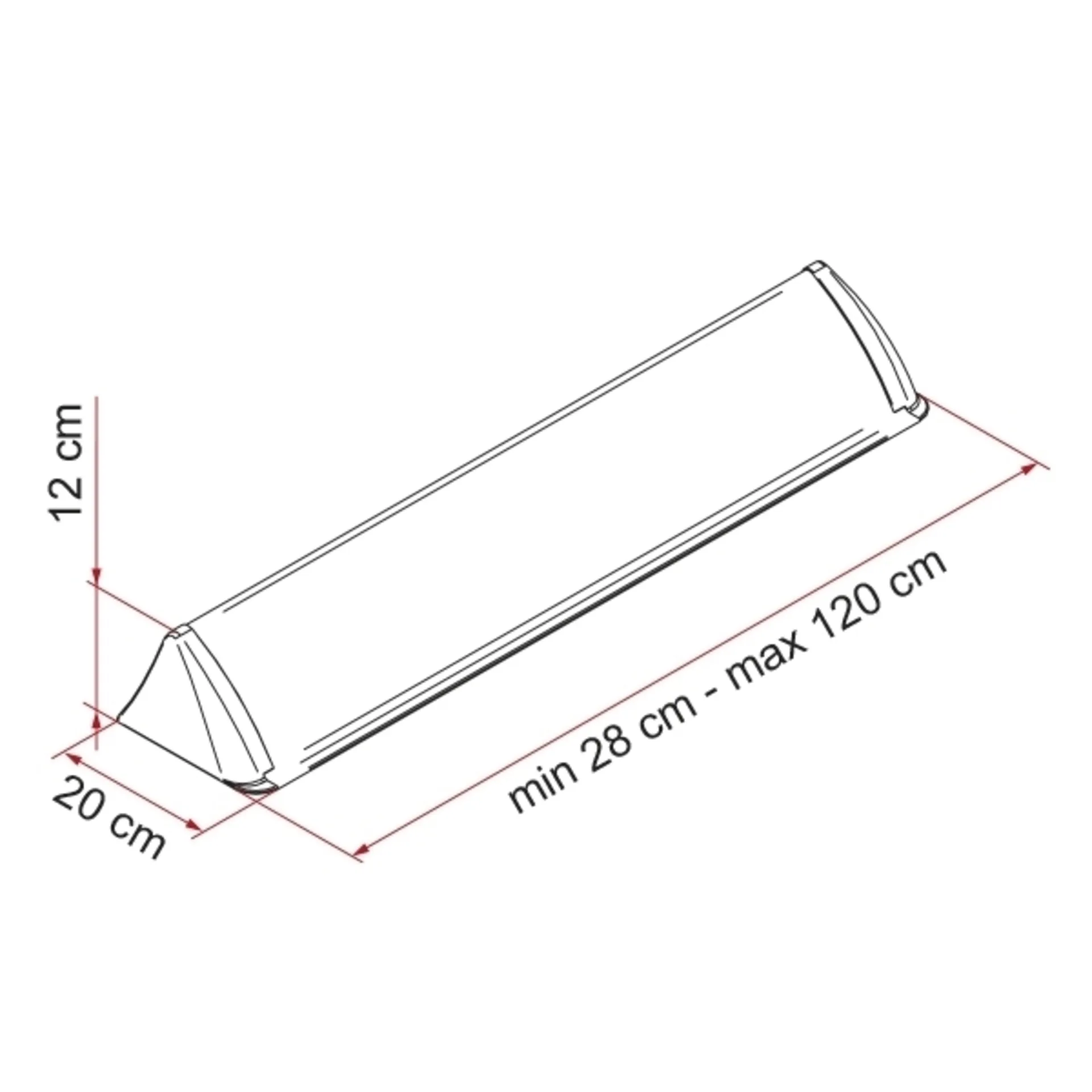 Fiamma Spoiler Universal für Dachhauben bis 90 cm
