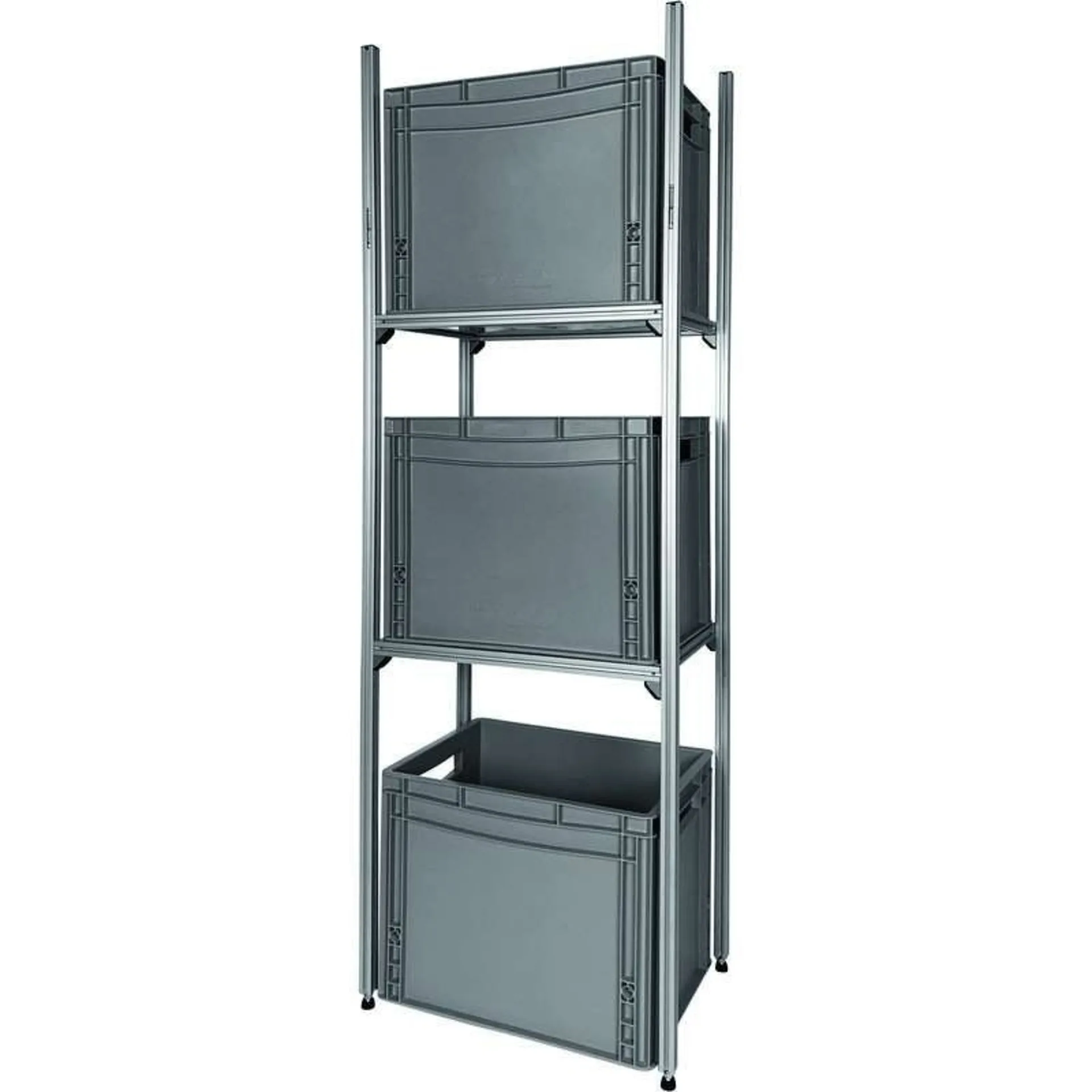 SYS-RACK Aluminium Regal-System 43-L-RR-1 Längs für Heckgarage 45 x 31 x 130 cm
