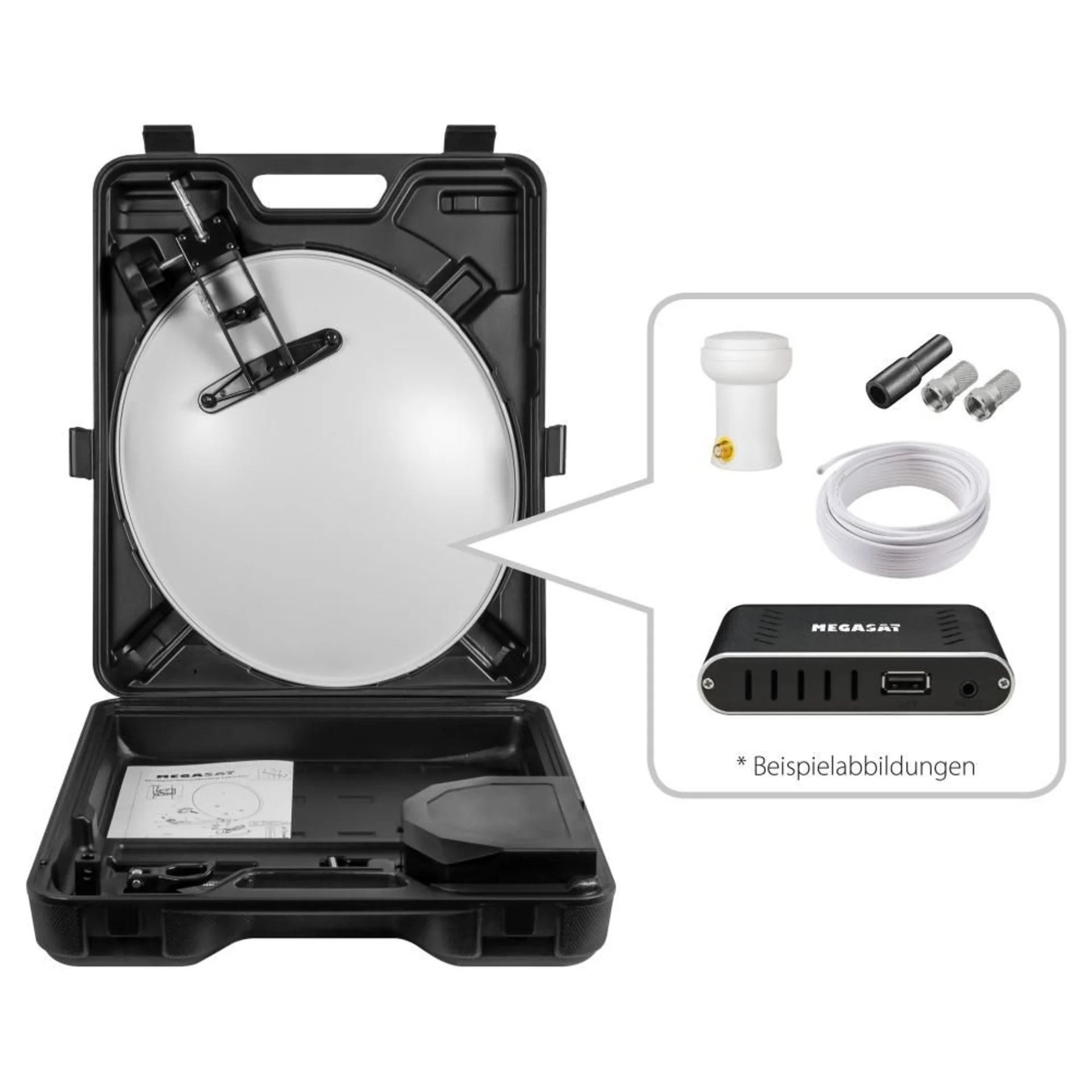 Megasat Mobile Sat-Anlage mit HD Receiver im Campingkoffer