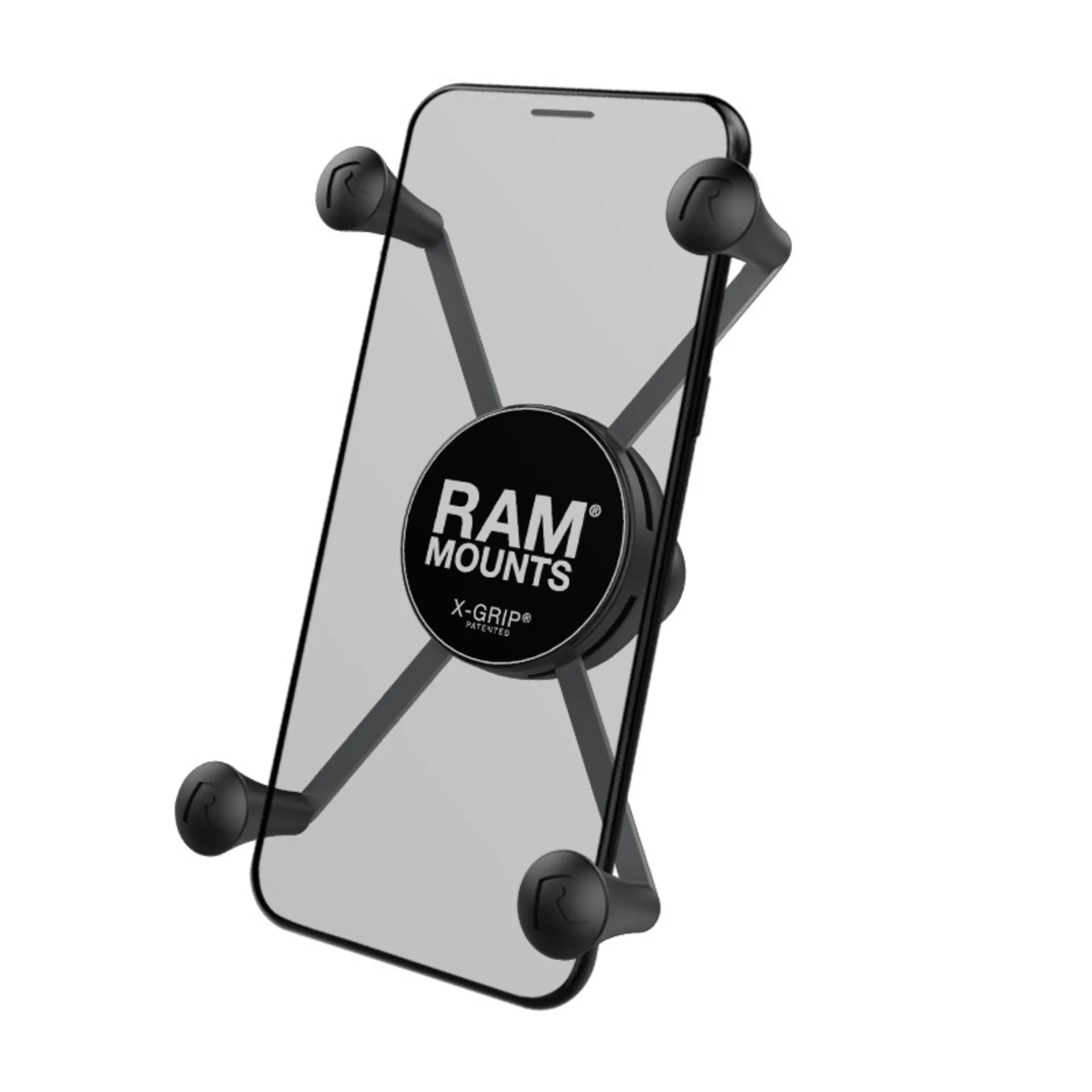 RAM Mounts X-Grip-Halteklammer ab 6“, B-Kugel (1“) mit Gummilasche zur sicheren Befestigung, ab 6“