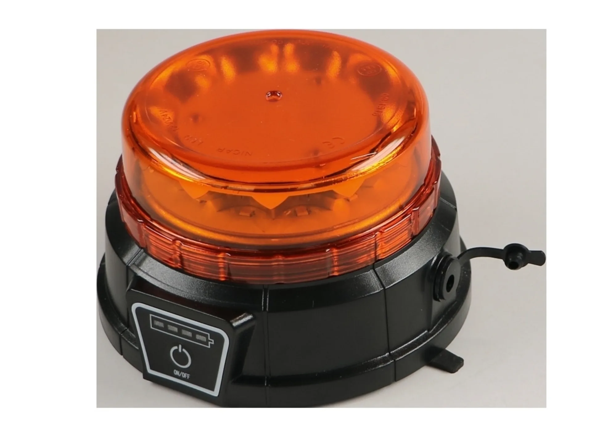 LED Rundumkennleuchte mit Akku und Fernbedienung ø 130 × 85 mm, aufladbar 12/24 V und 230 V