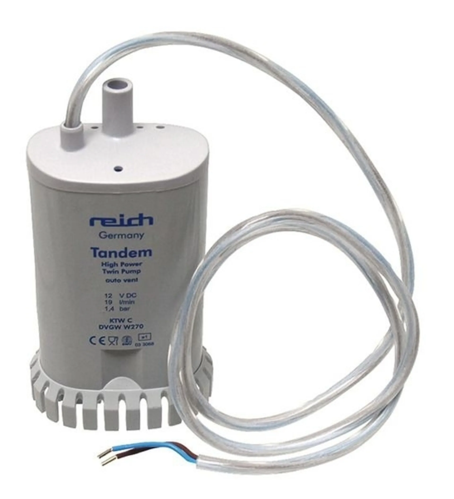 12V Tauchpumpe Powerpumpe Twin für Rohrsysteme mit Aussendurchmesser 12mm