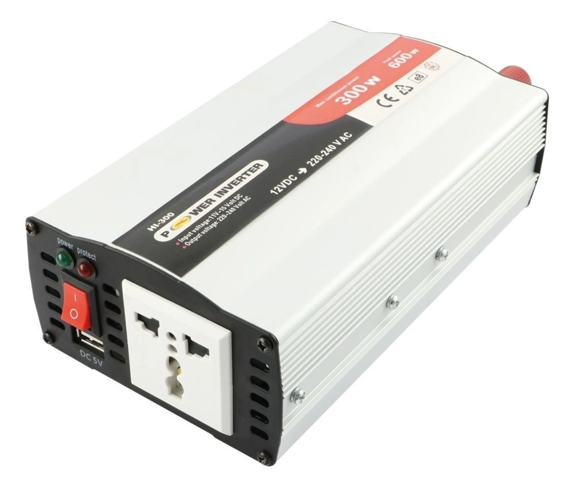 Wechselrichter 12 VDC >230 VAC 300 W 100 x 110 x 65 mm, modifizierte Sinuswelle