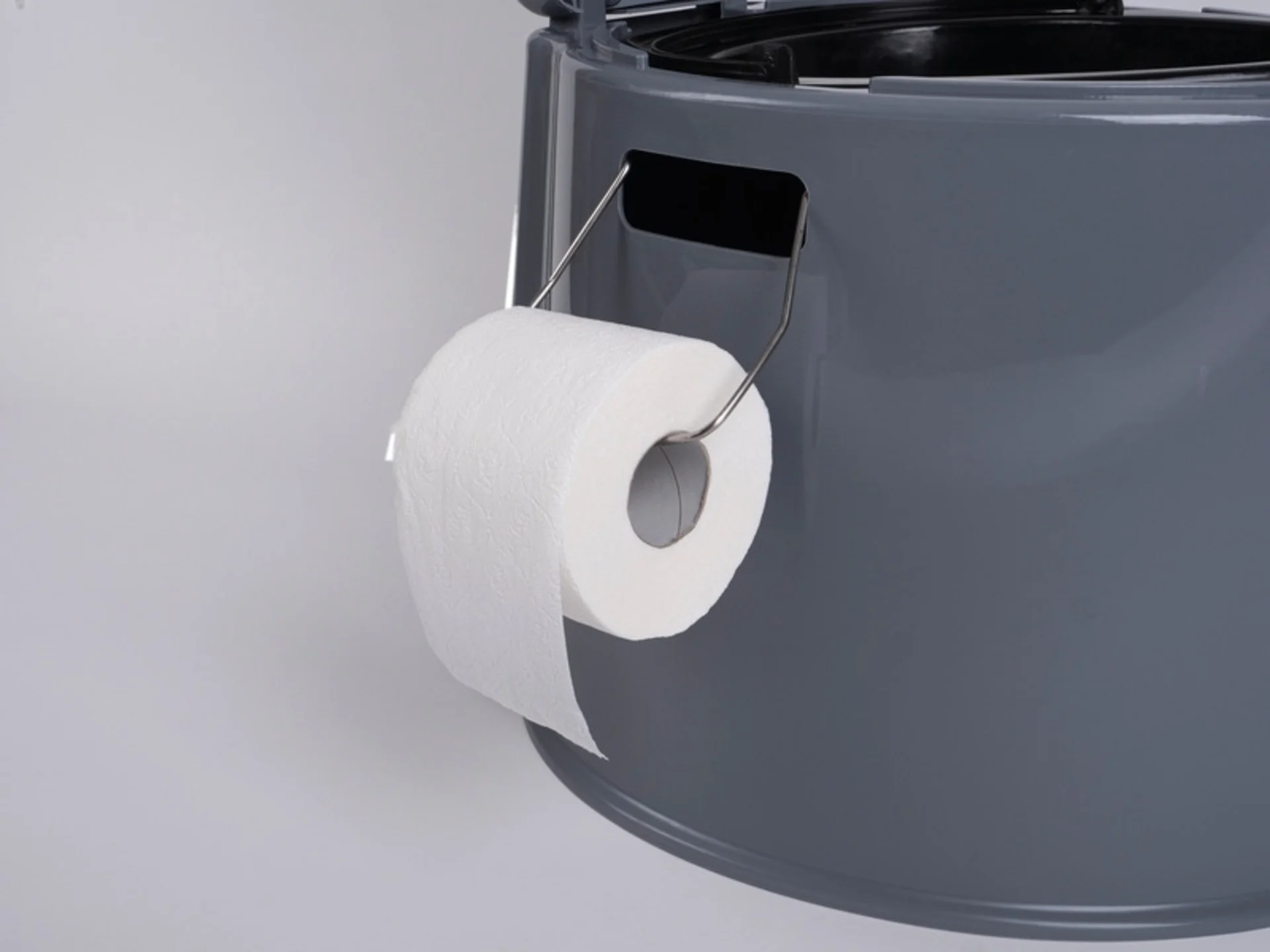 Mobile Eimertoilette inklusive Toilettenpapierhalter