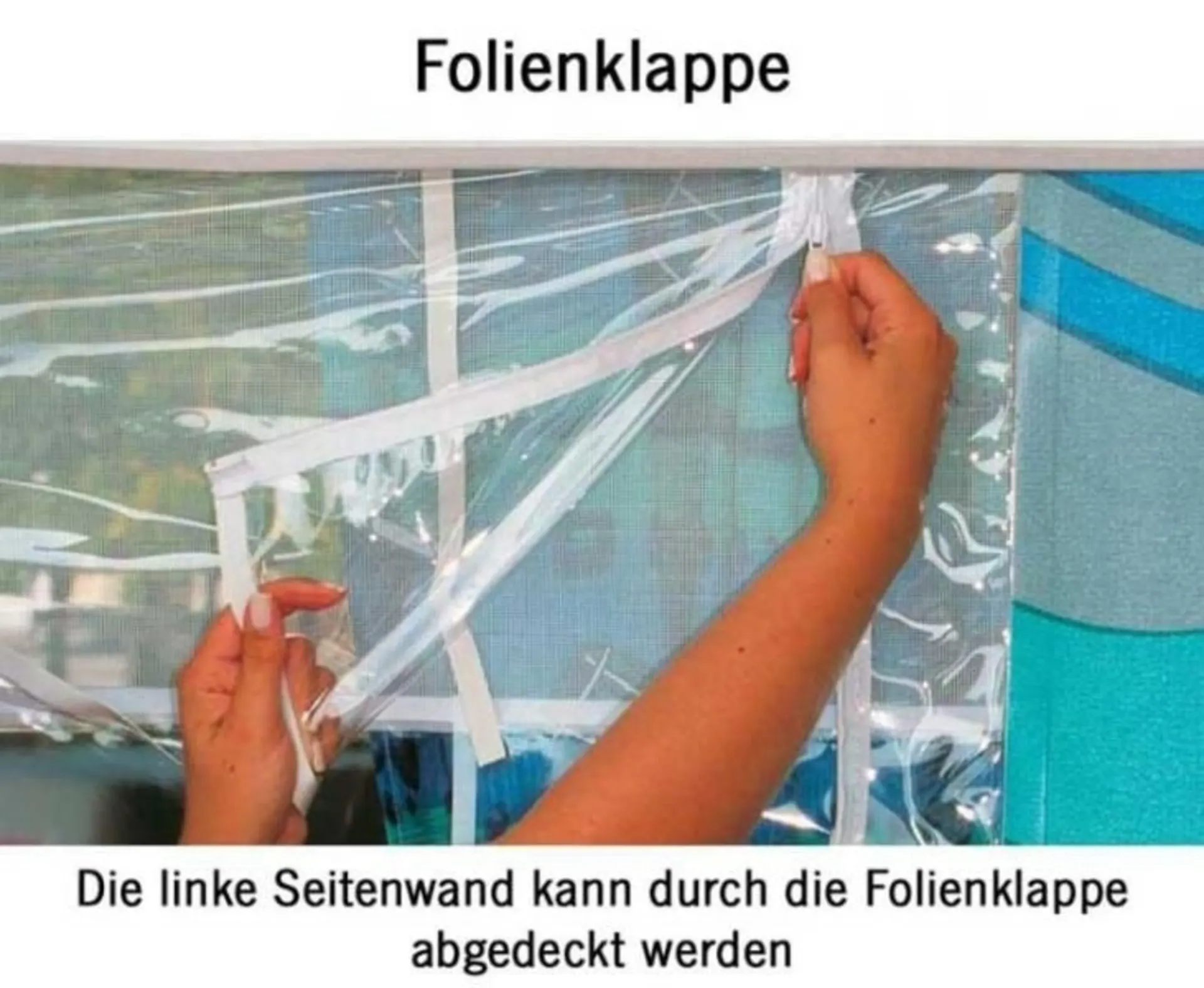 Safari-Room 260cm Saphirblau für Markisenvorzelte (Front + 2 Seitenteile)