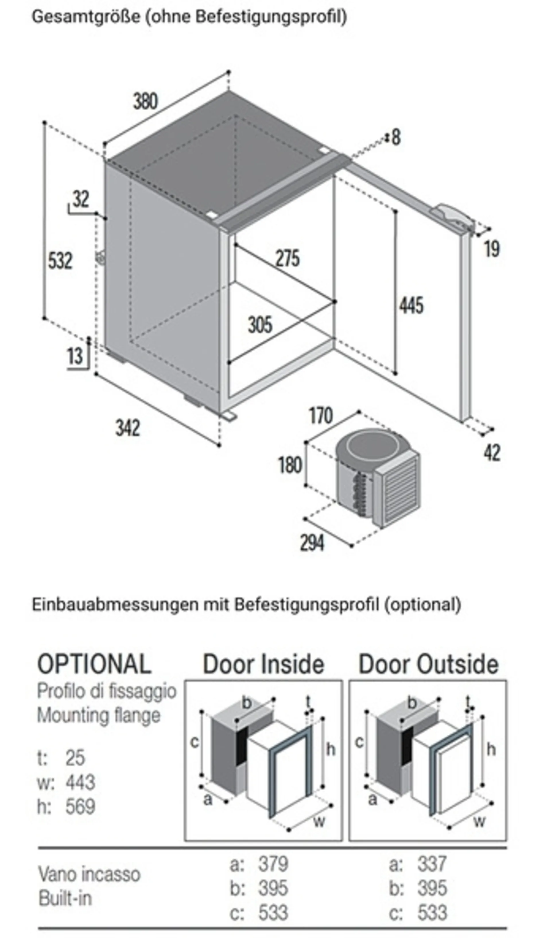 Kompressor-Kühlschrank C42L - 42 l - Grau